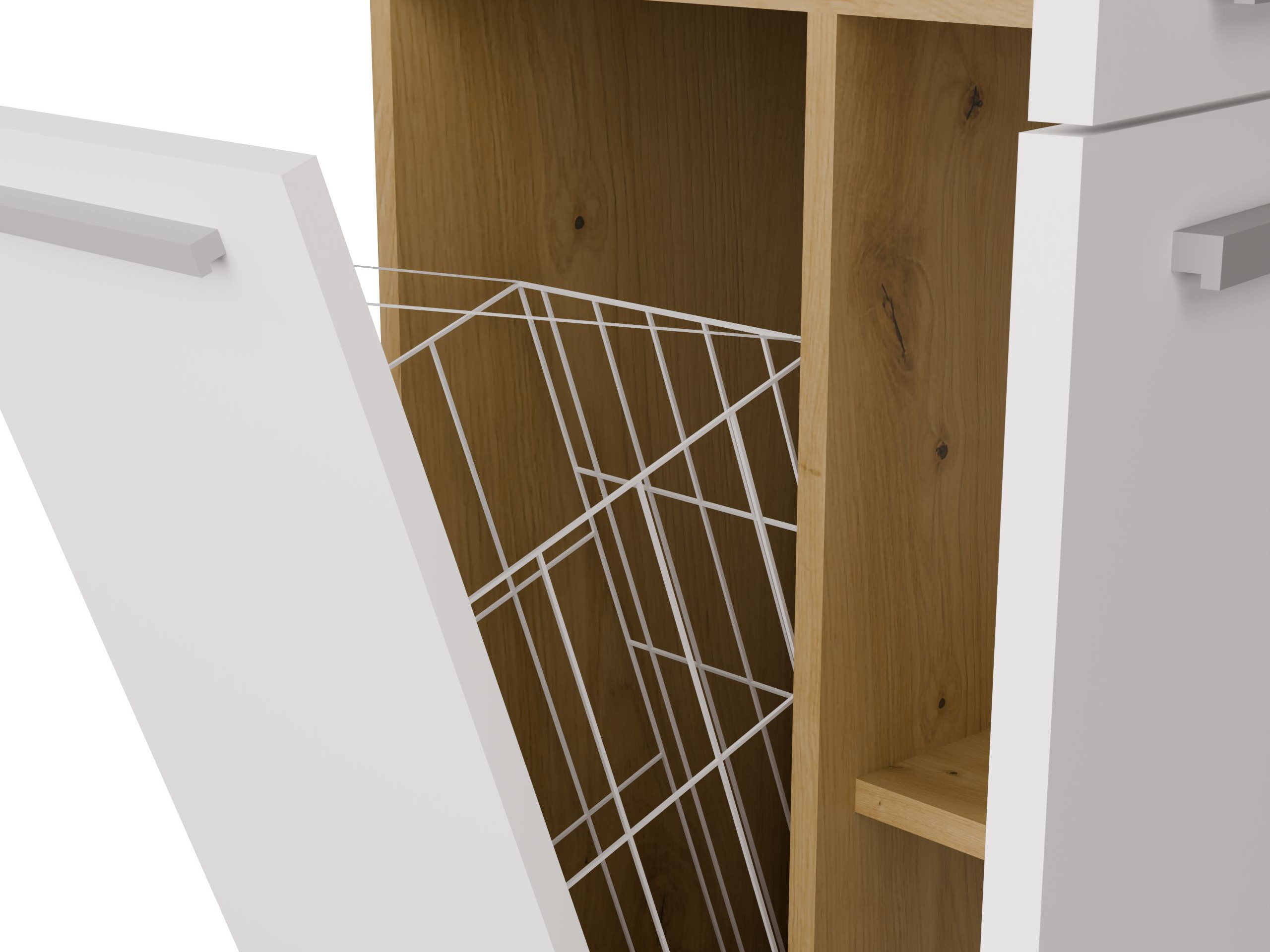 Armoire de bain à poser Nolmaru 100 (Chêne Artisan + Blanc)