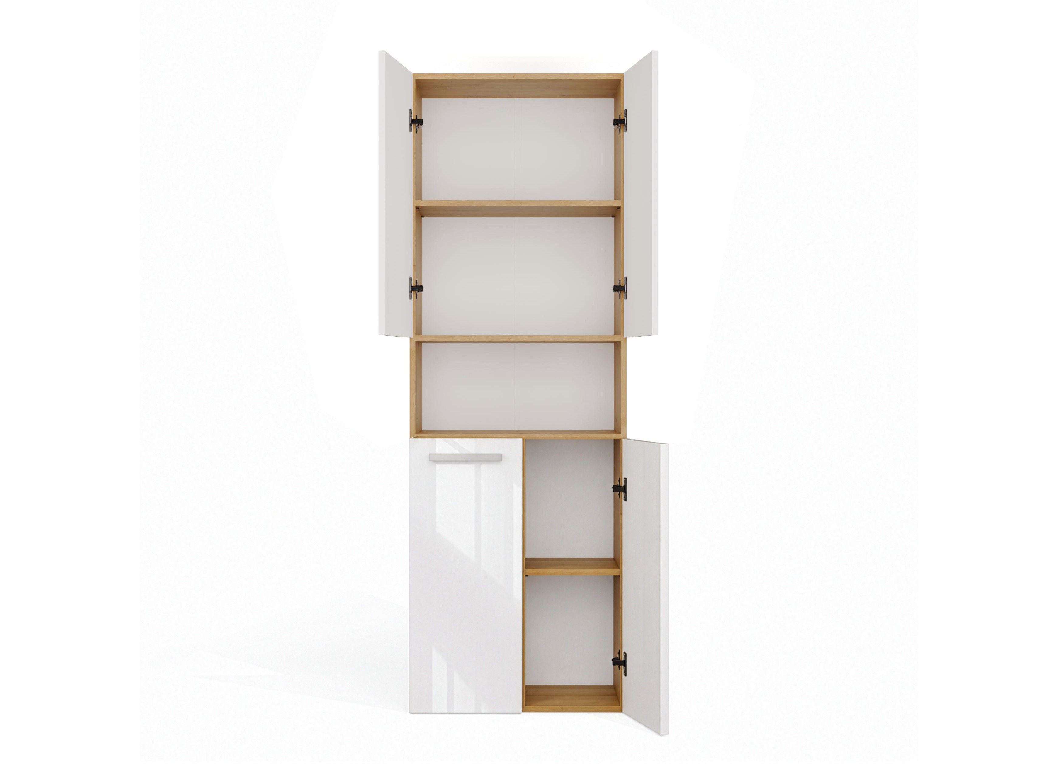 Armoire de bain à poser Nolmaru 101 (Chêne Artisan + Blanc brillant)