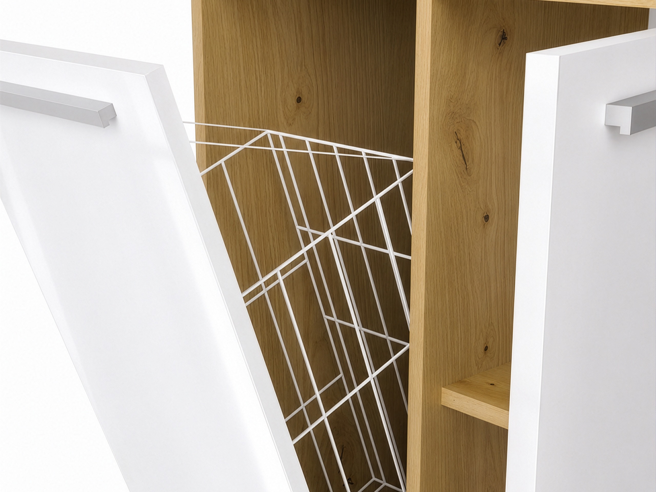 Armoire de bain à poser Nolmaru 101 (Chêne Artisan + Blanc brillant)