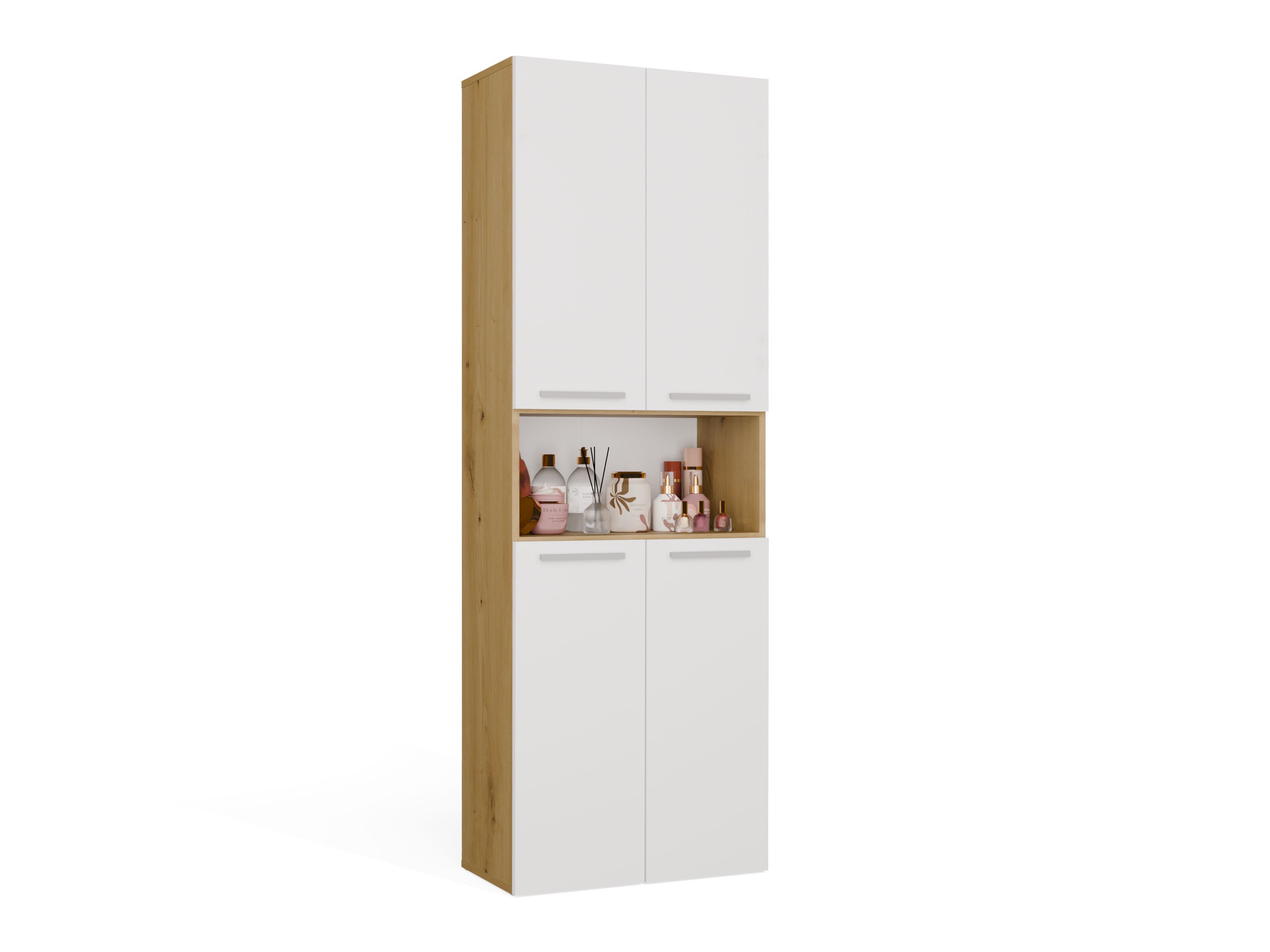 Armoire de bain à poser Nolmaru 101 (Chêne Artisan + Blanc)