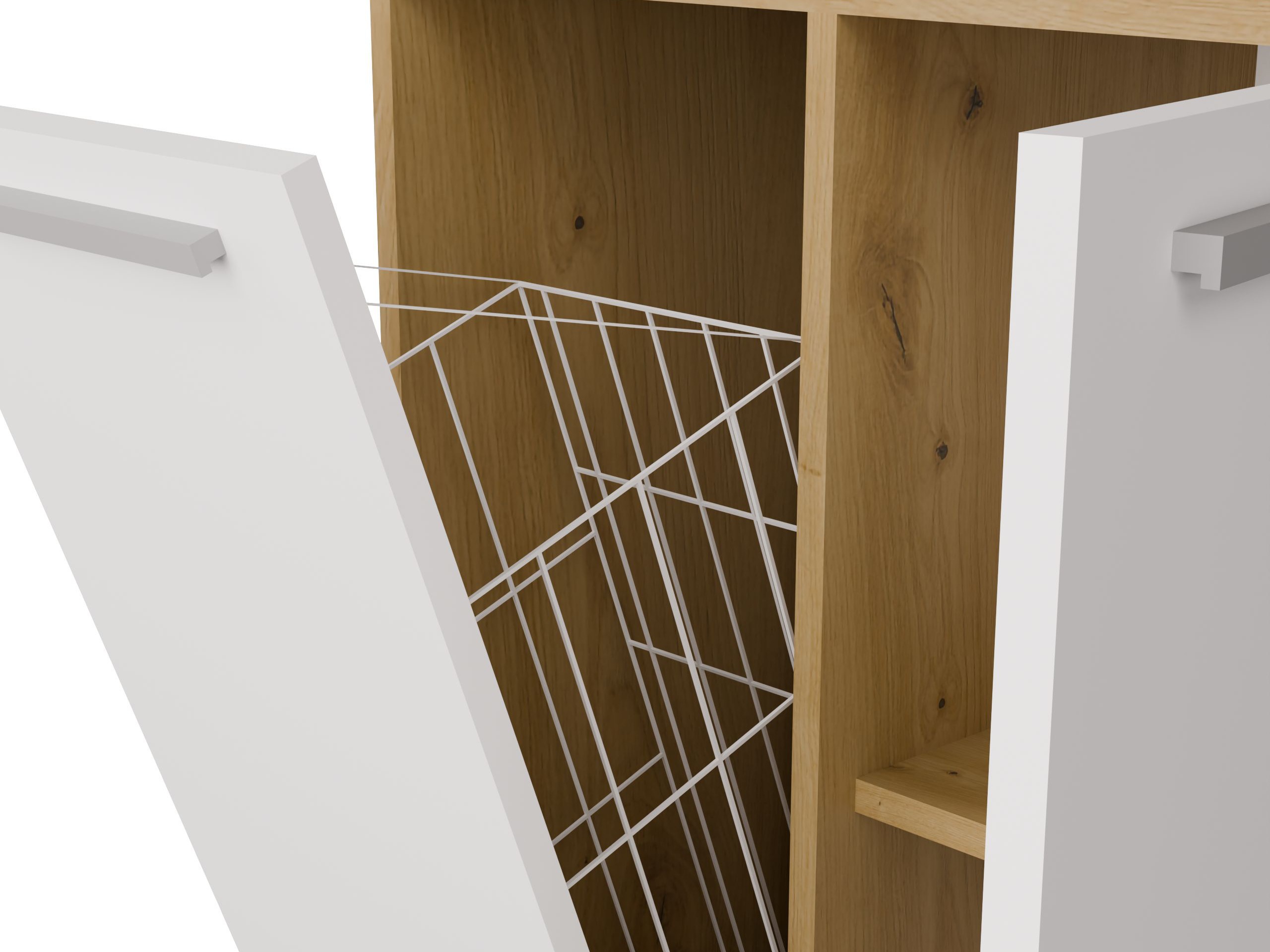 Armoire de bain à poser Nolmaru 101 (Chêne Artisan + Blanc)