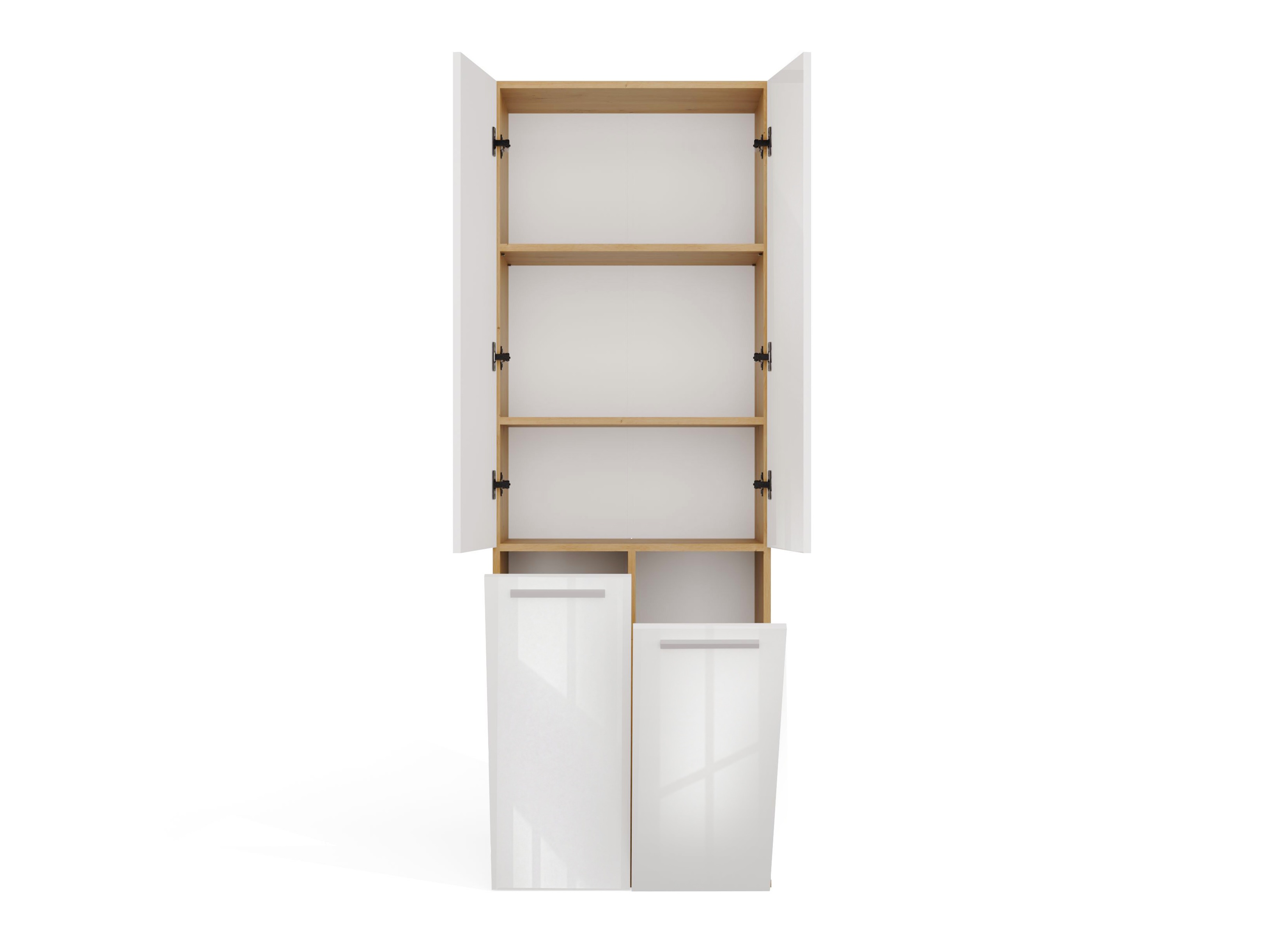 Armoire de bain à poser Nolmaru 102 (Chêne Artisan + Blanc brillant)