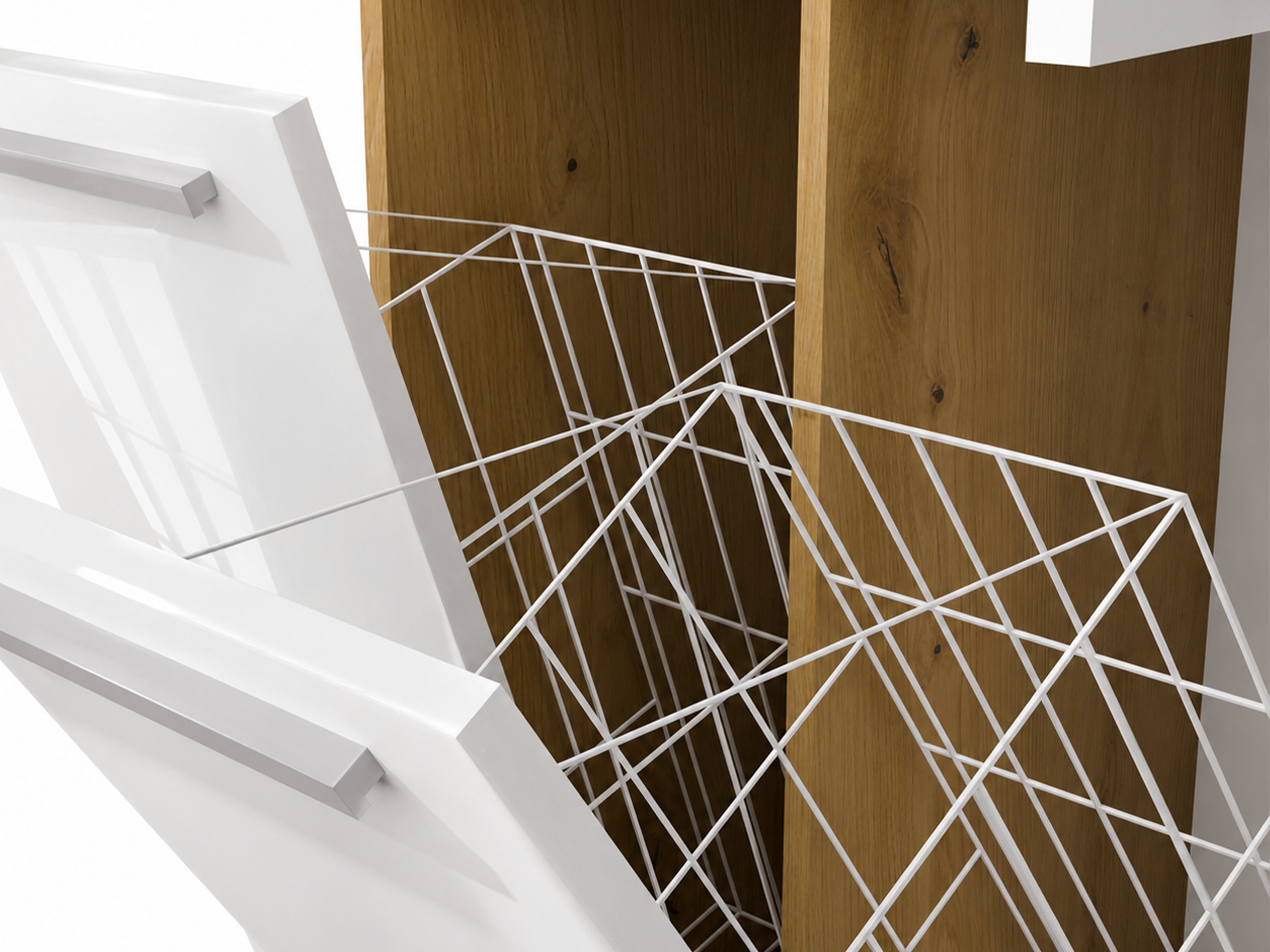 Armoire de bain à poser Nolmaru 102 (Chêne Artisan + Blanc brillant)