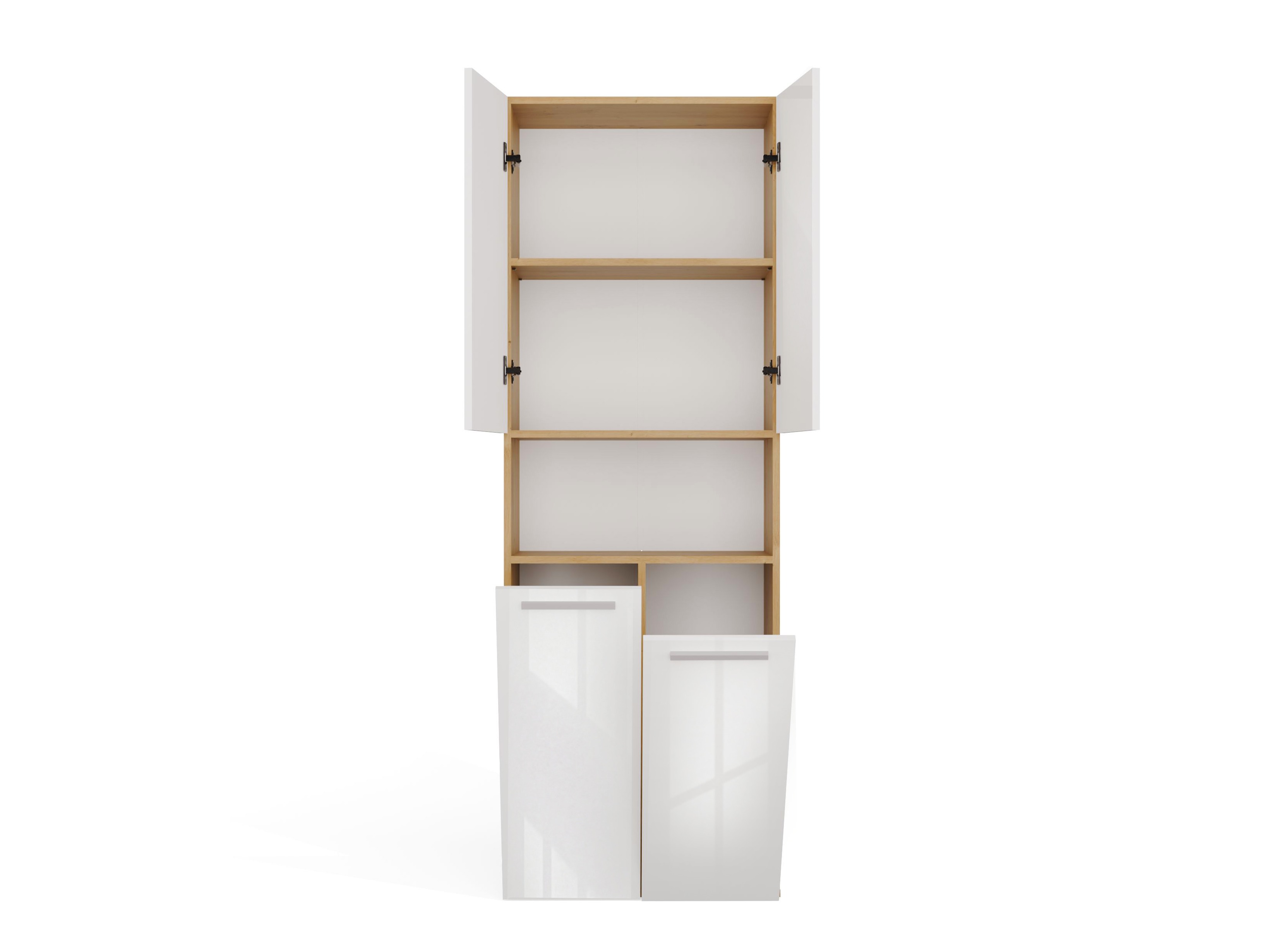 Armoire de bain à poser Nolmaru 103 (Chêne Artisan + Blanc brillant)