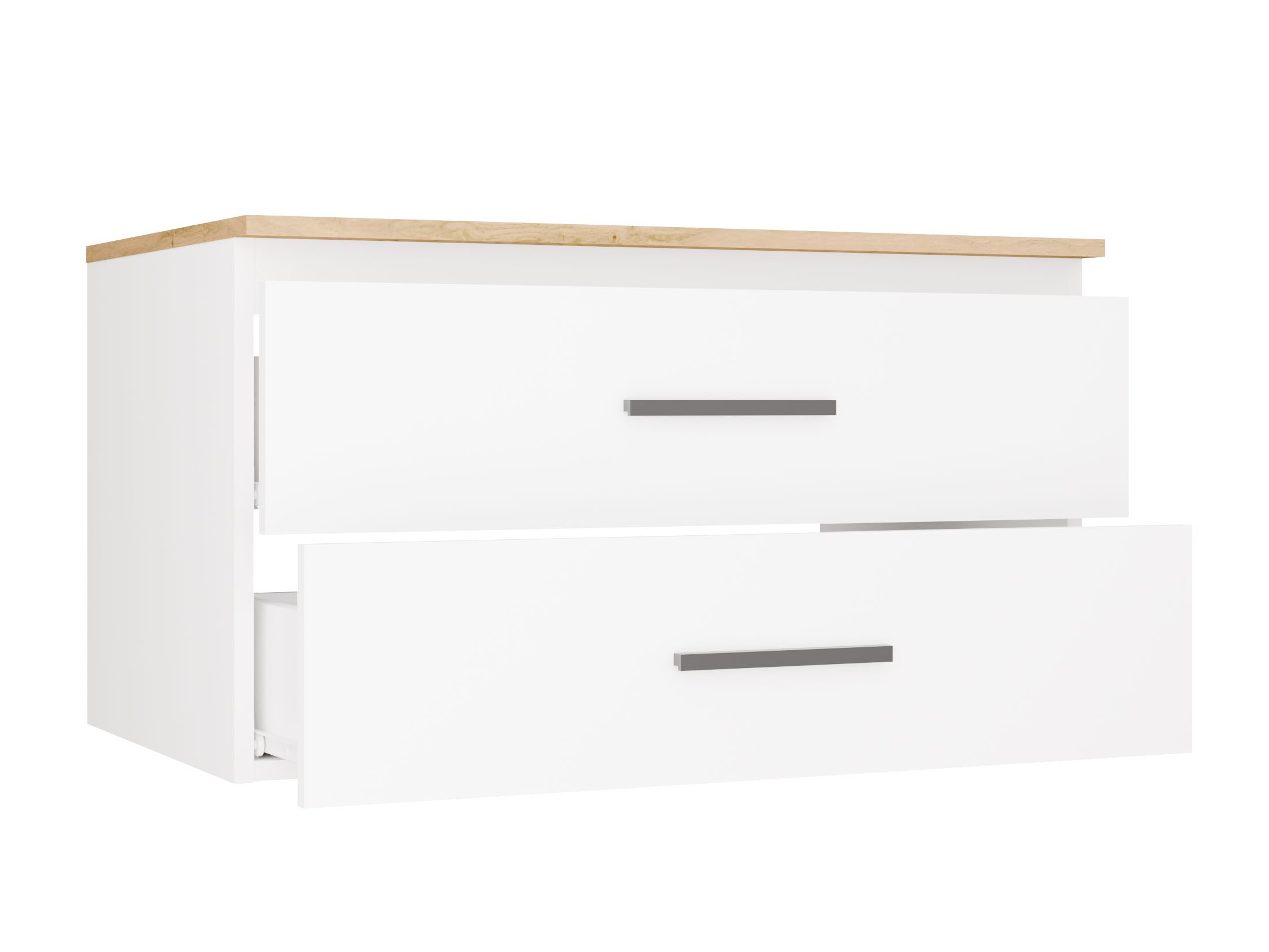 Armoire de salle de bains murale pour lavabo Nolmaru 113 (Chêne Artisan + Blanc)