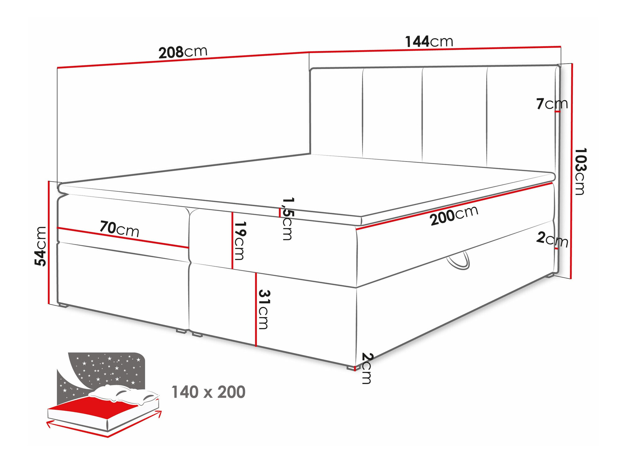 Lit boxspring Oppidum (Lambi 12)