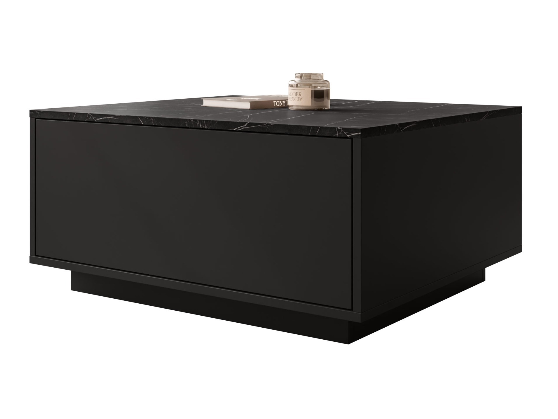 Table basse Comfivo Unda (Marbre noir + Noir)