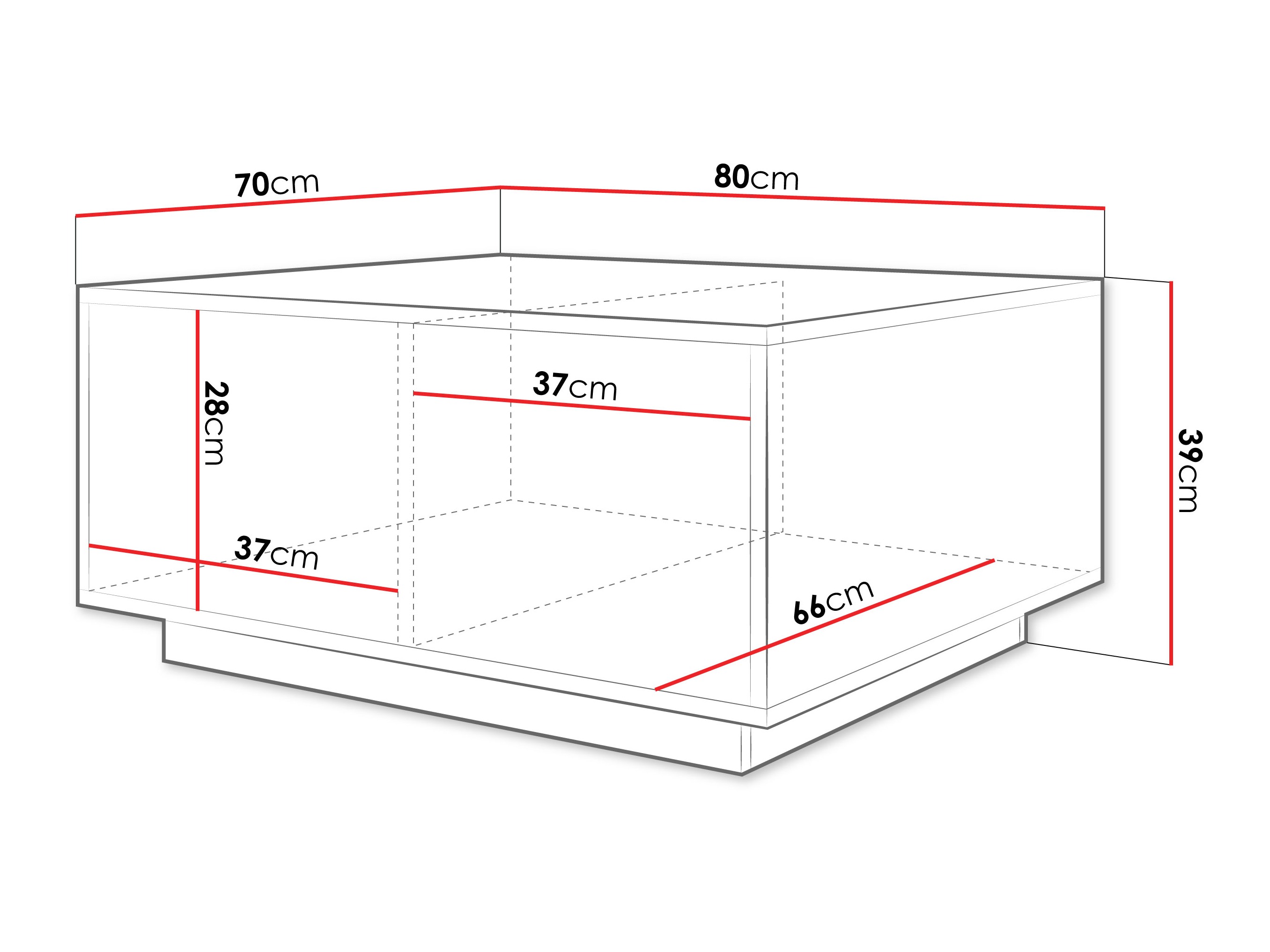 Table basse Comfivo Unda (Noyer)