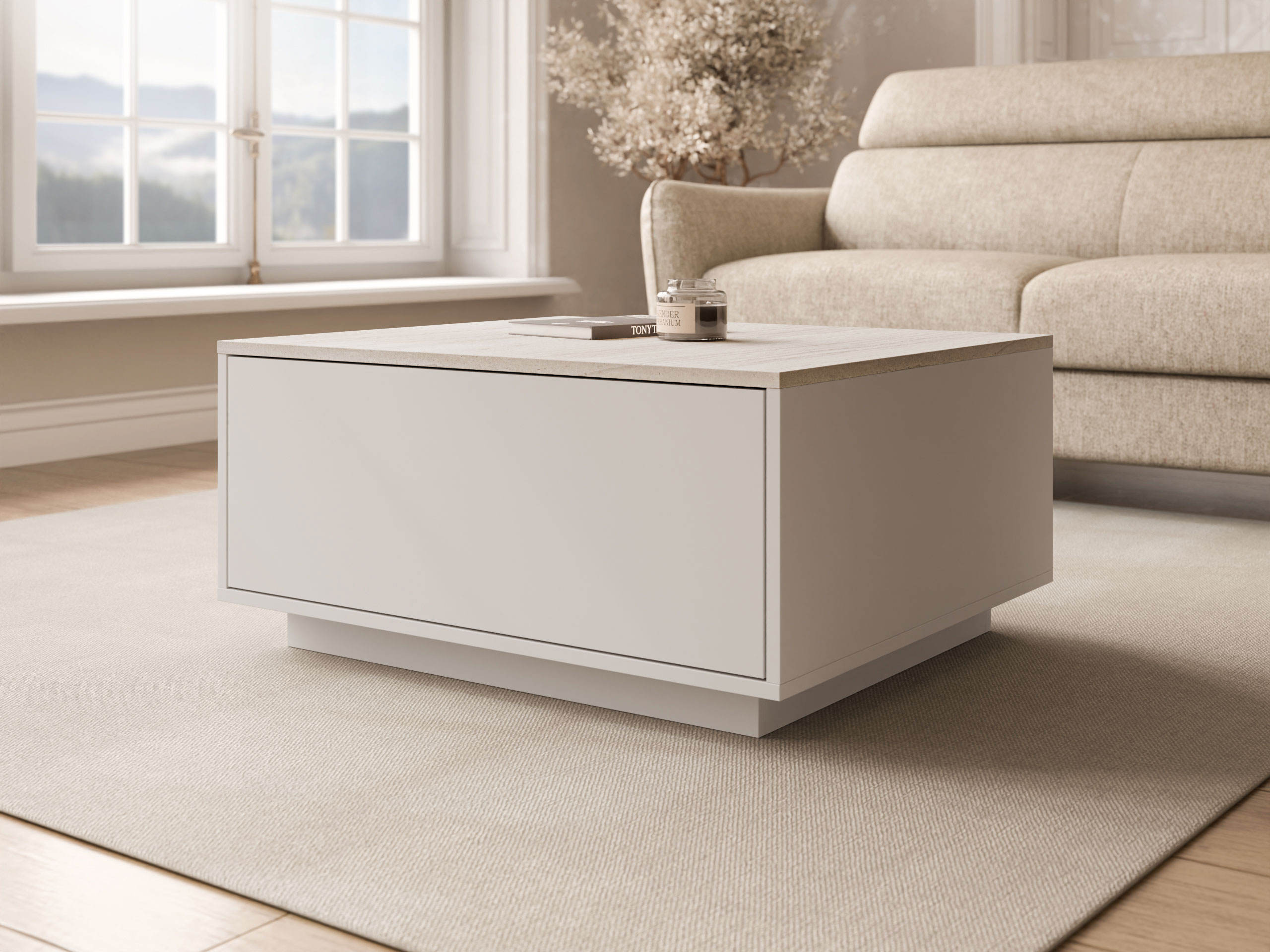 Table basse Comfivo Unda (Travertin clair + Beige)