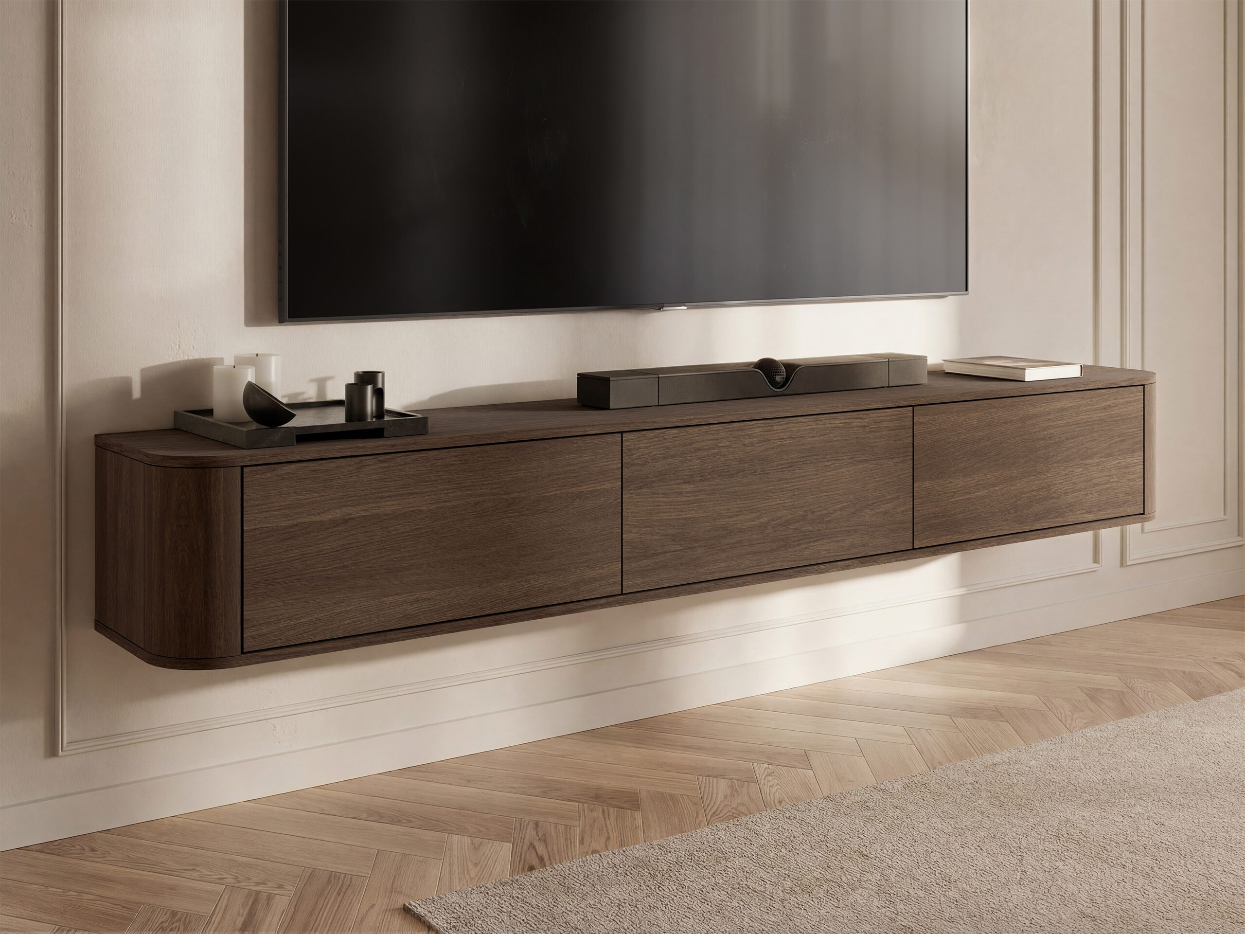 Meuble TV Claritas (Chêne foncé)