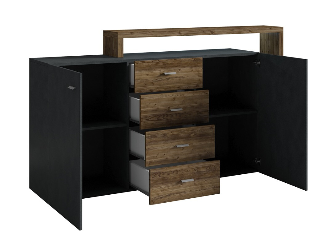 Commode Lutiva 106 (Anthracite + Ribbeck chêne)