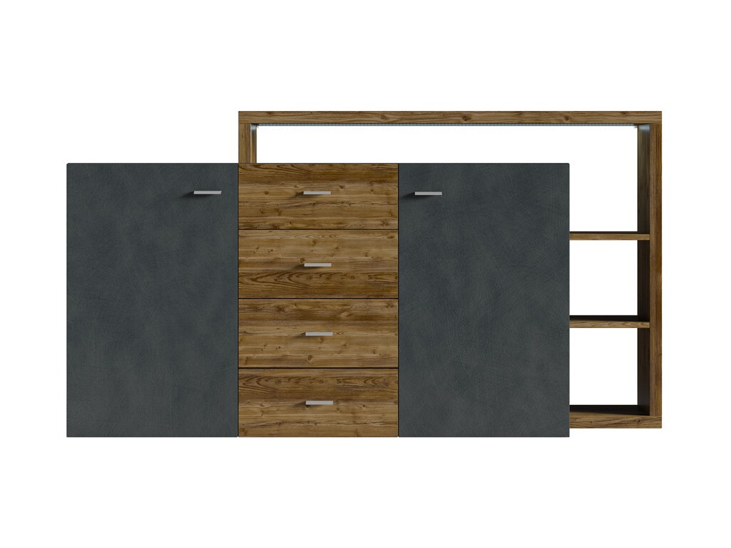 Commode Lutiva 106 (Matera gris + Épicéa foncé)
