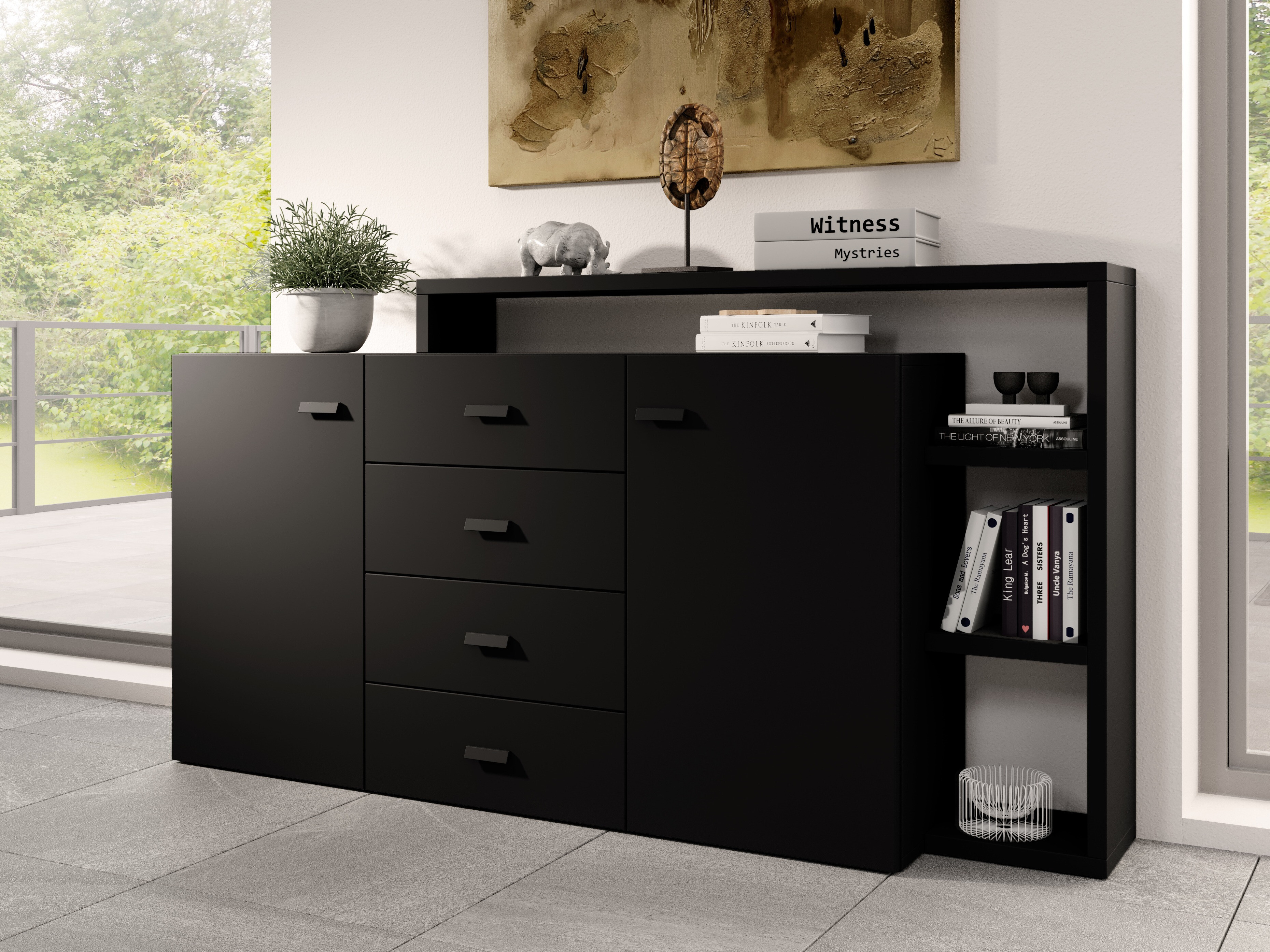 Commode Lutiva 106 (Noir mat)