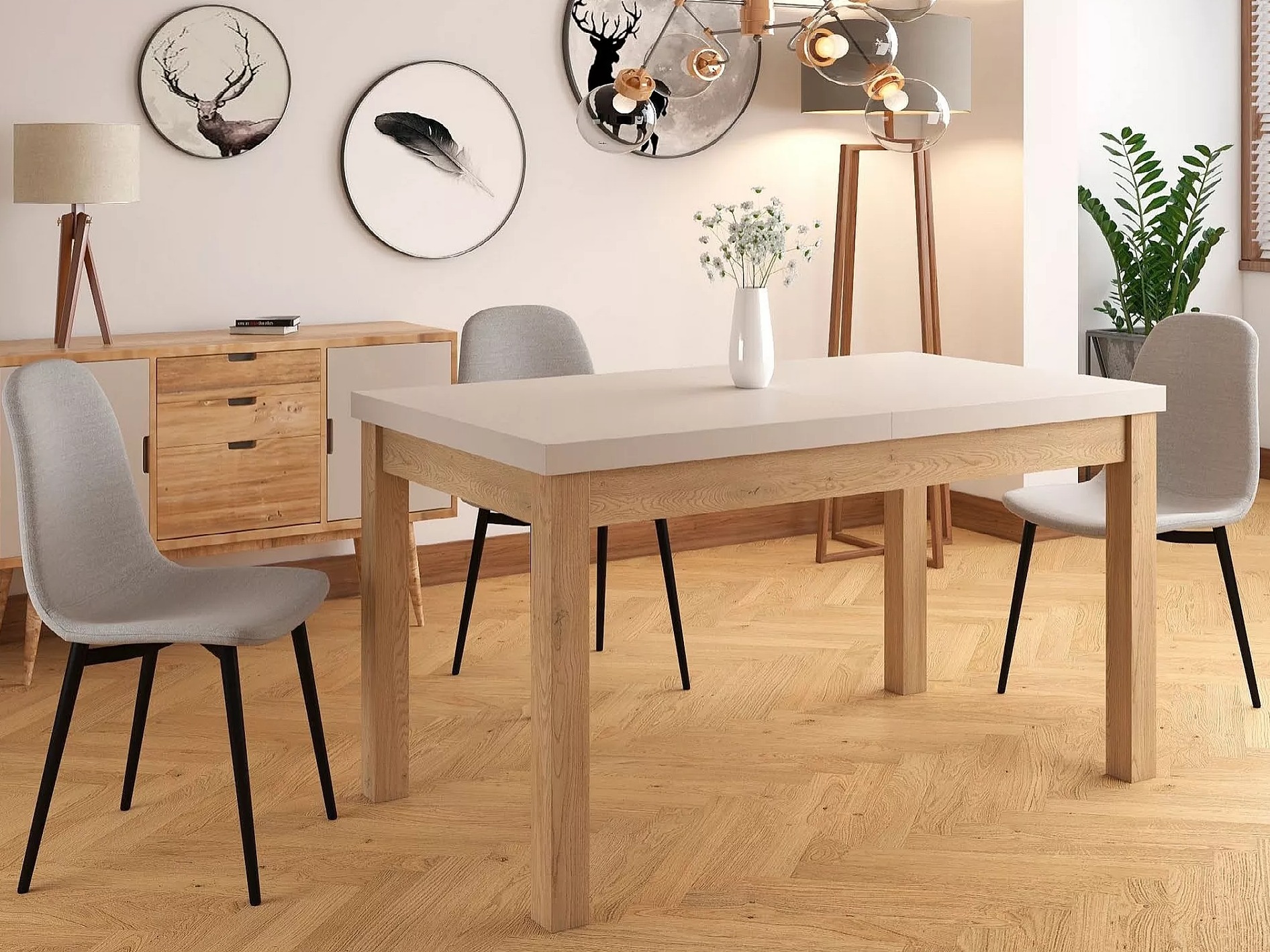 Table Detroit 976 (Cachemire + Chêne Cremona)