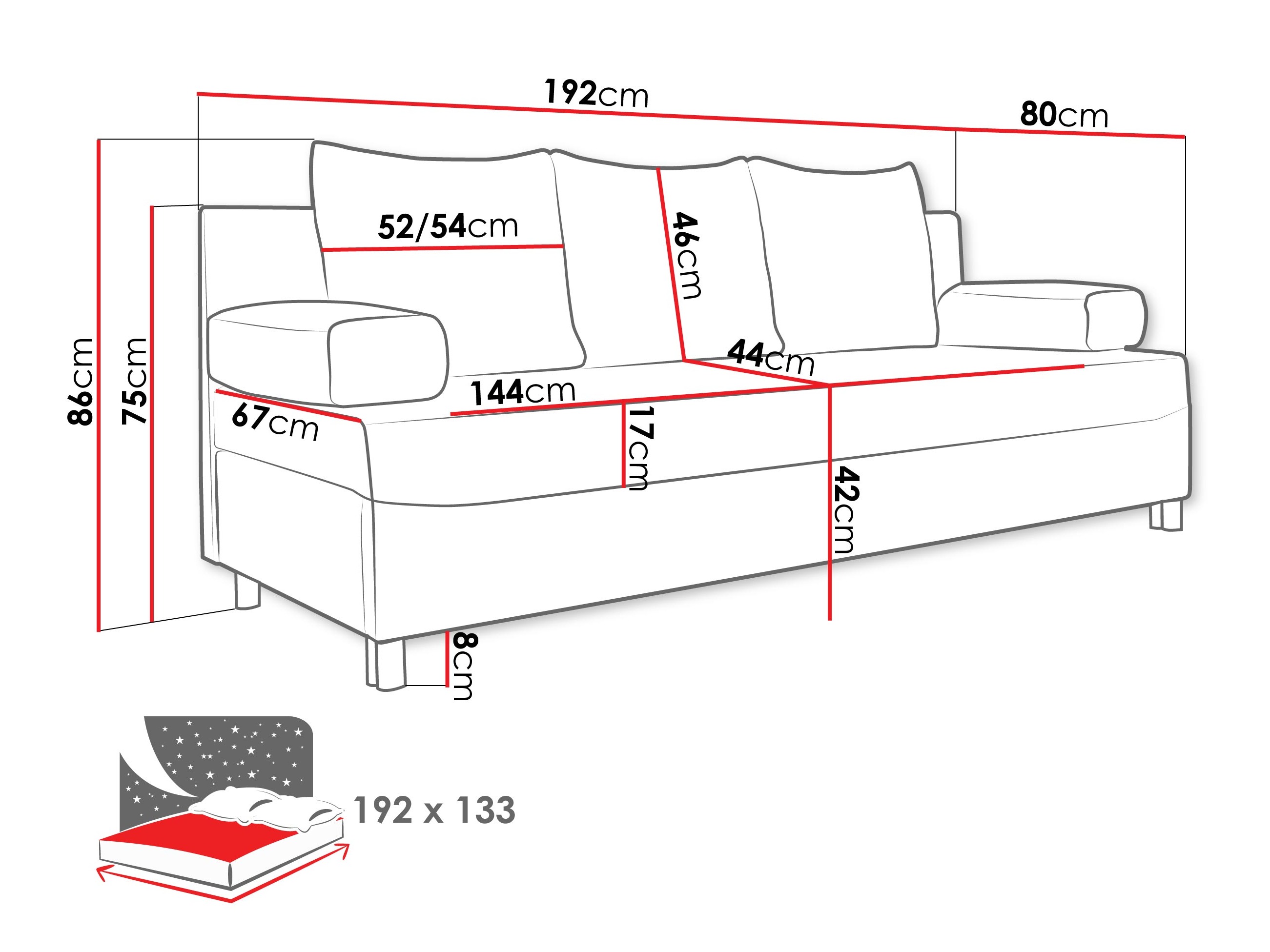 Canapé convertible Comfivo Artes (Bella 40)
