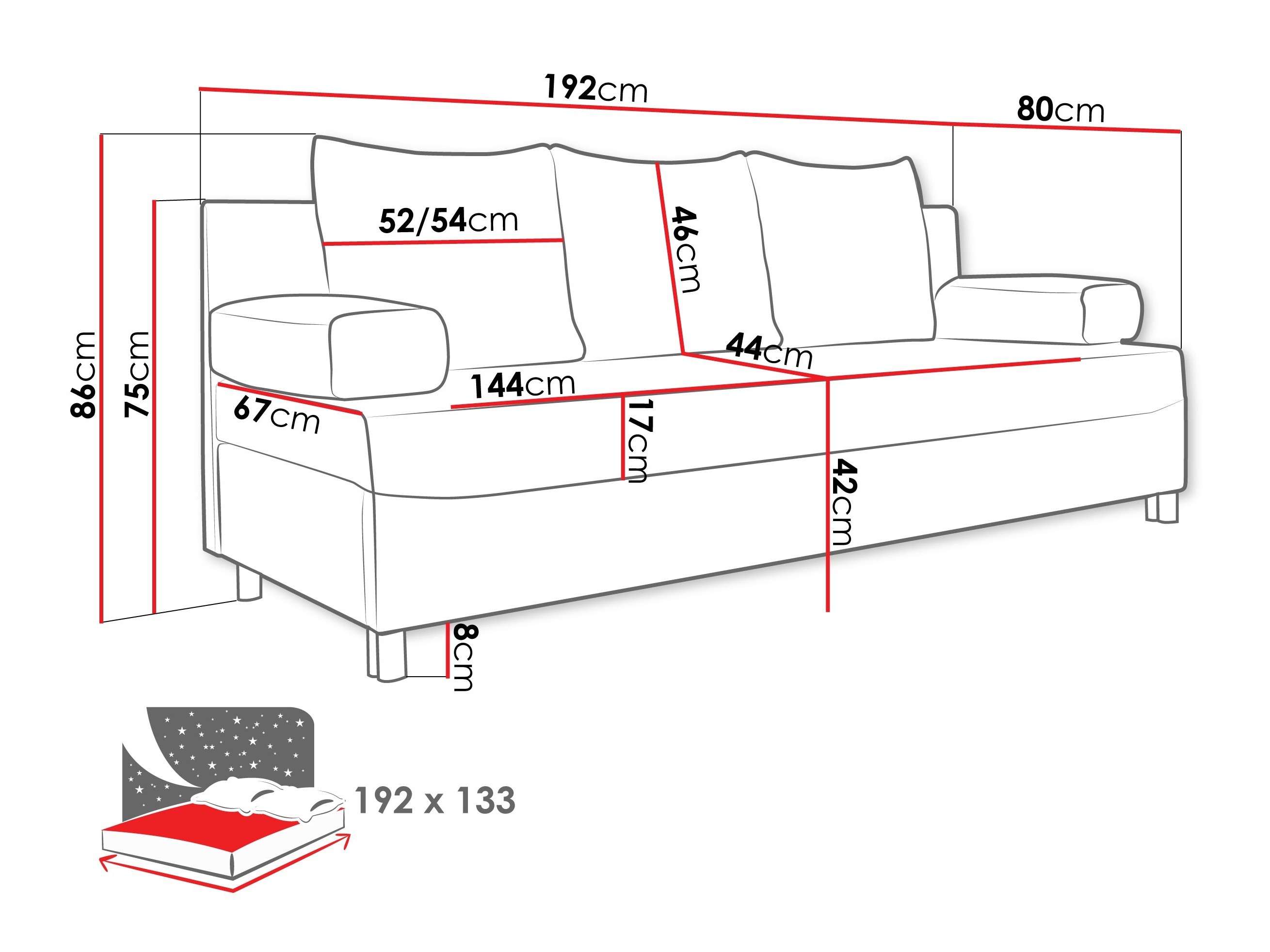 Canapé convertible Comfivo Artes (Lumo 55)