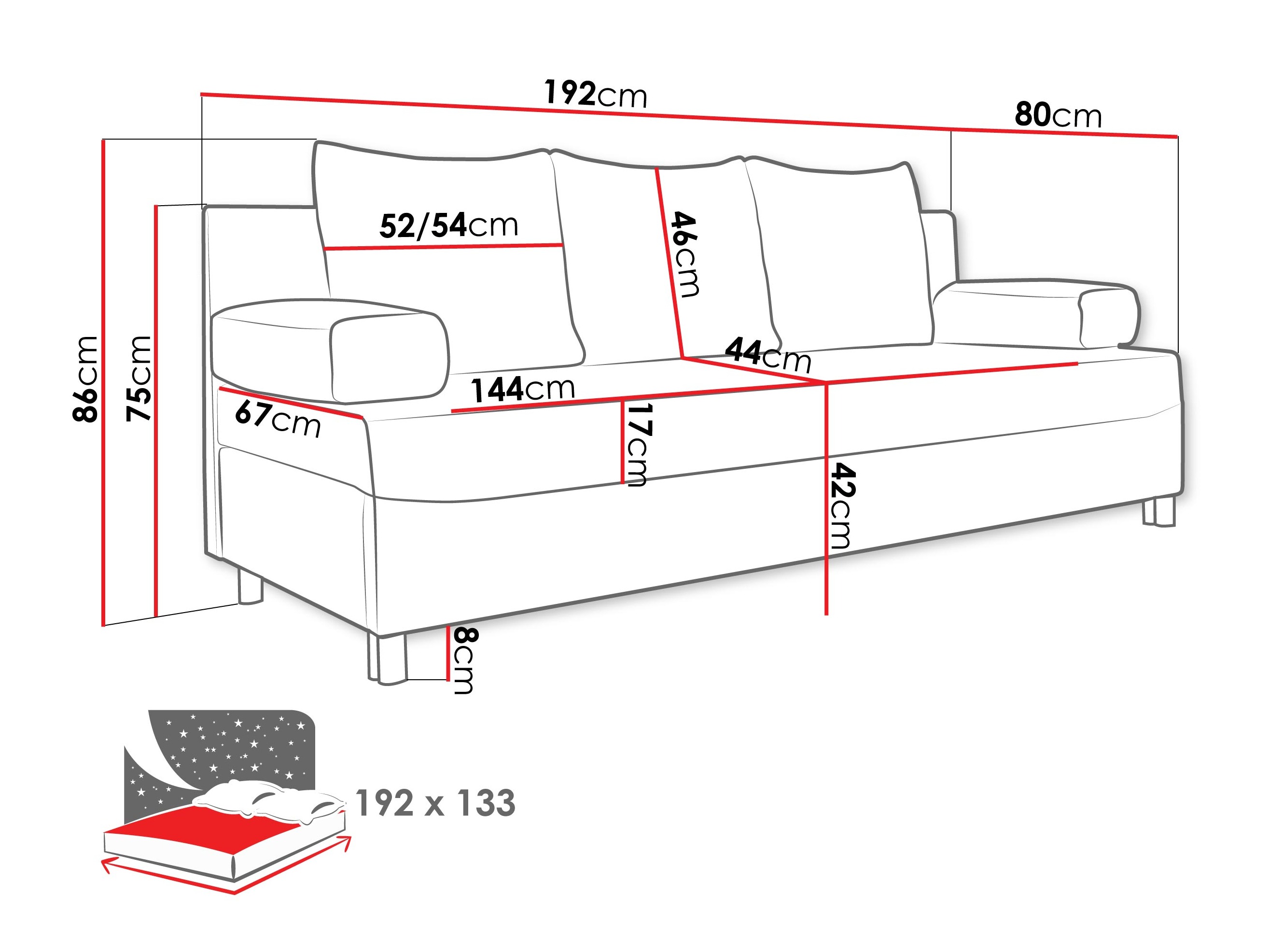 Canapé convertible Comfivo Artes (Lumo 65)