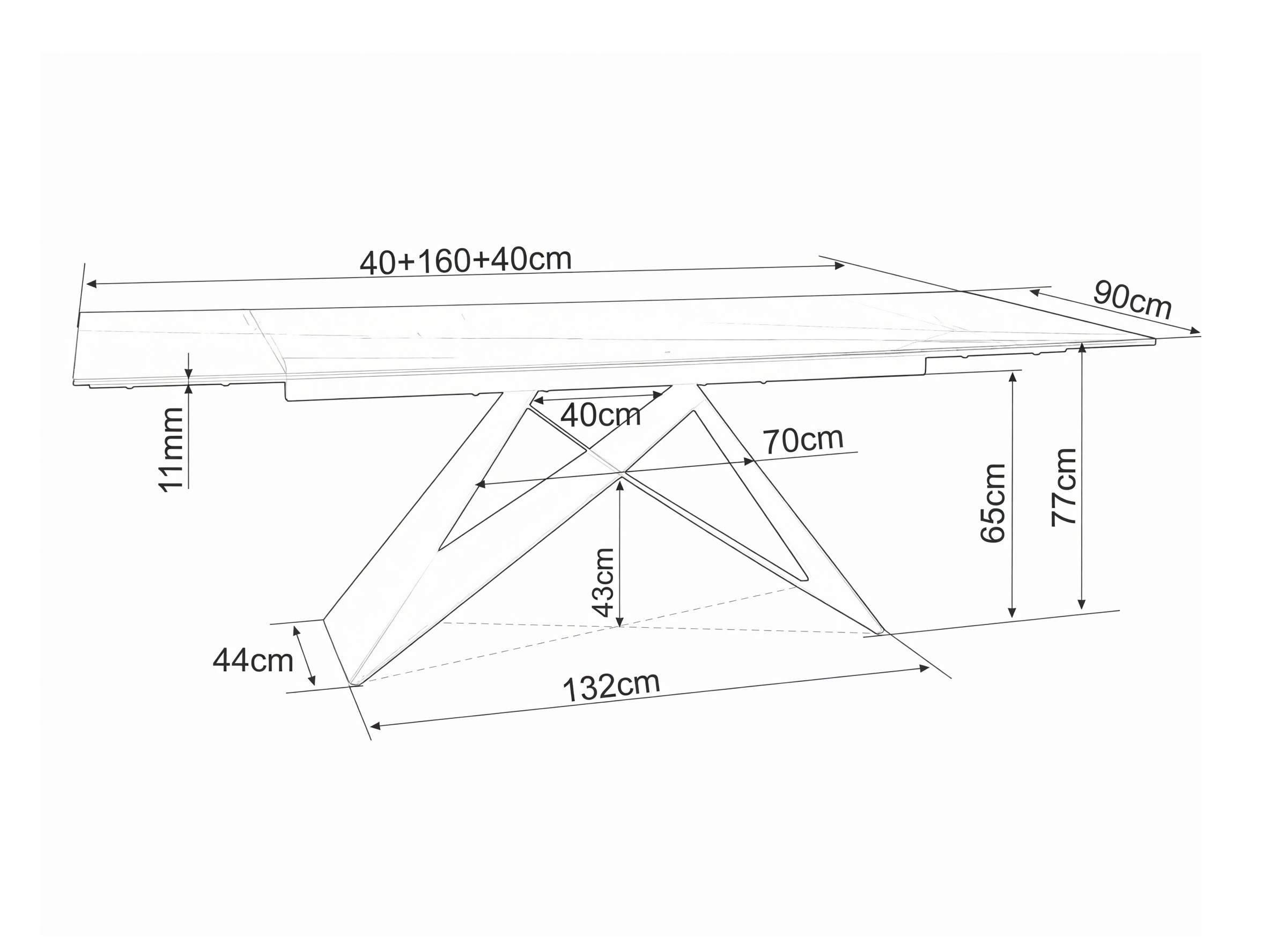 Table Detroit 978 (Gris clair)