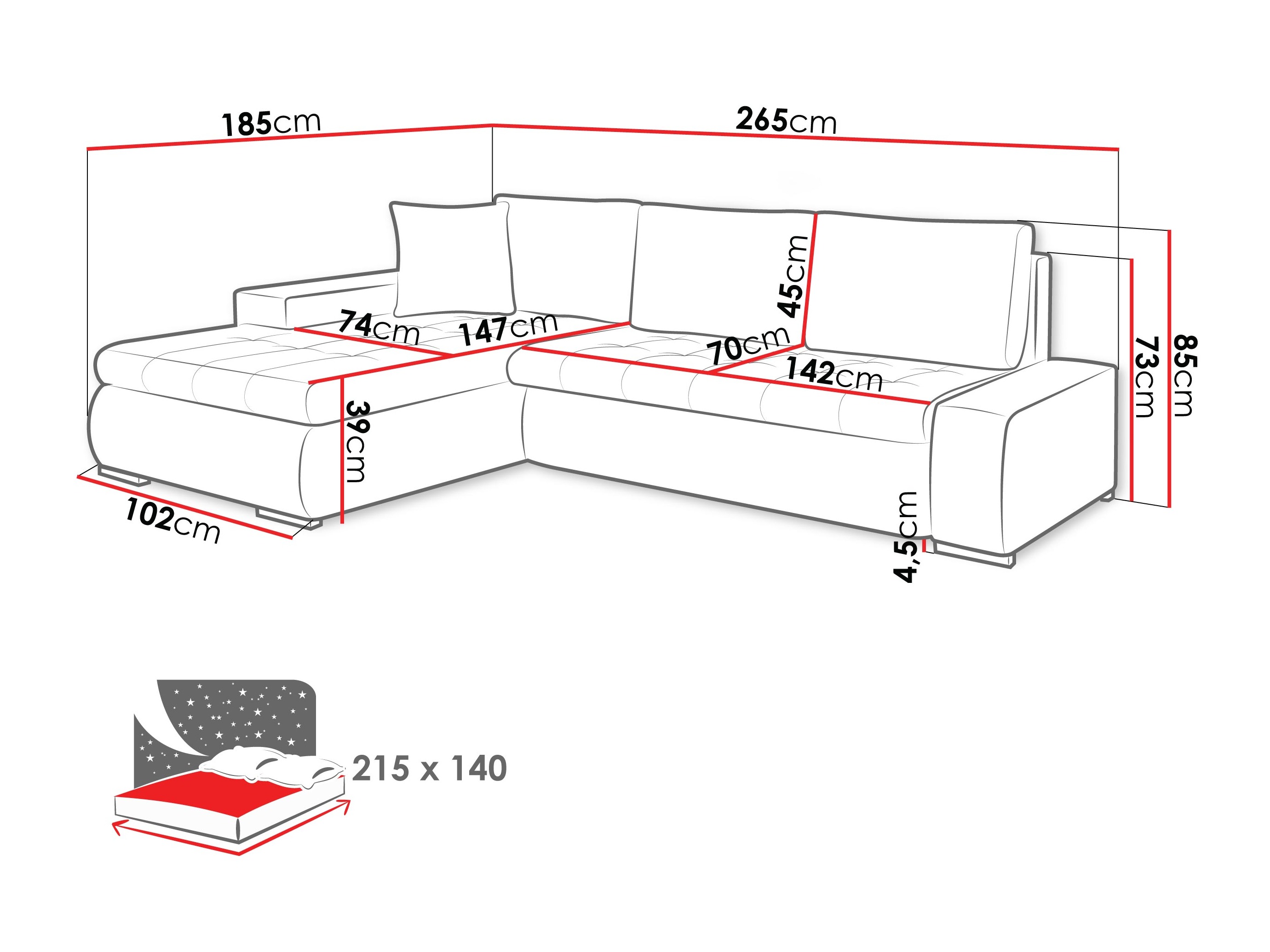 Canapé d'angle Comfivo Nitor (Wave 05)
