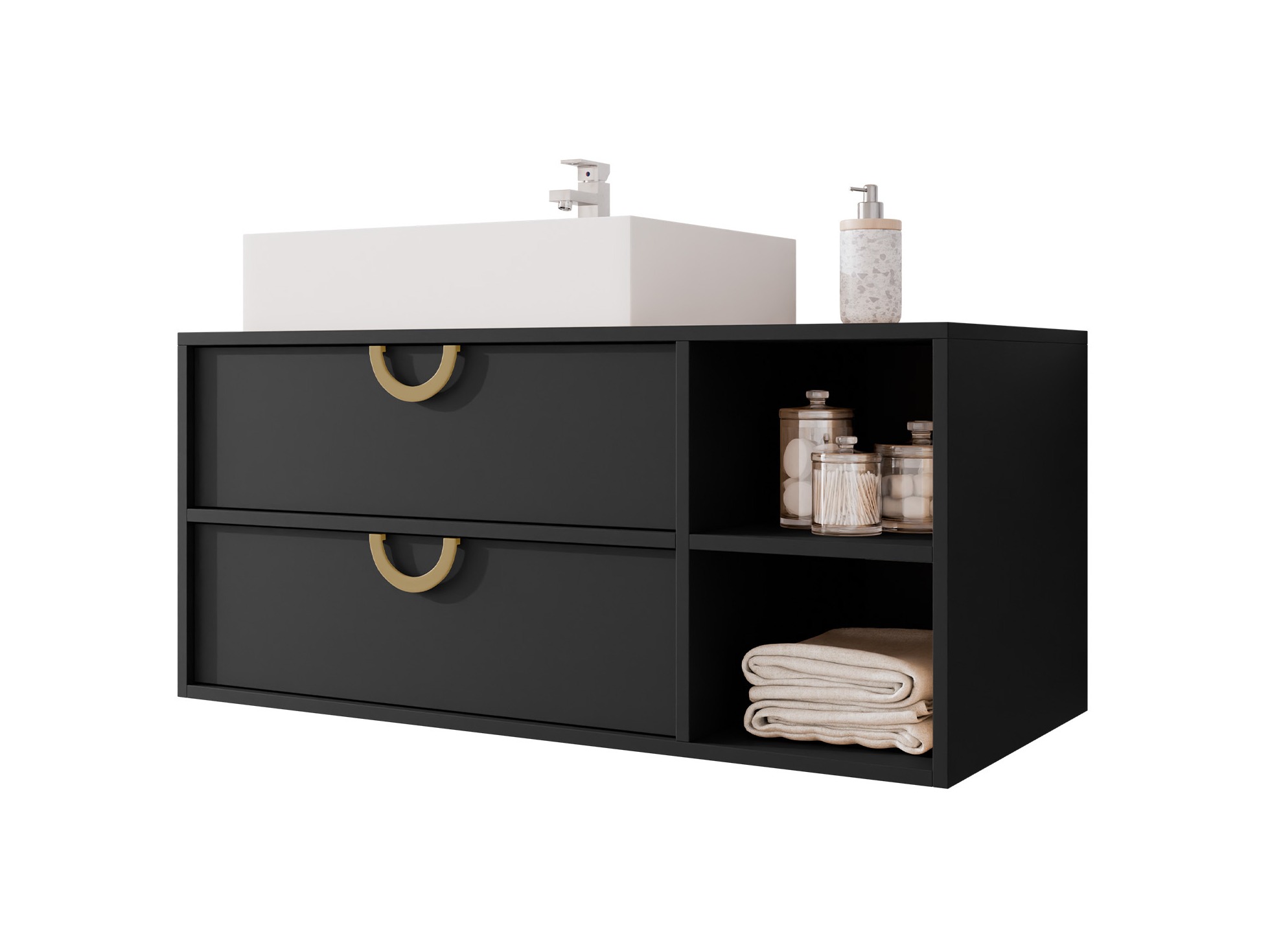 Armoire de salle de bains murale pour lavabo Sodalis (Noir)