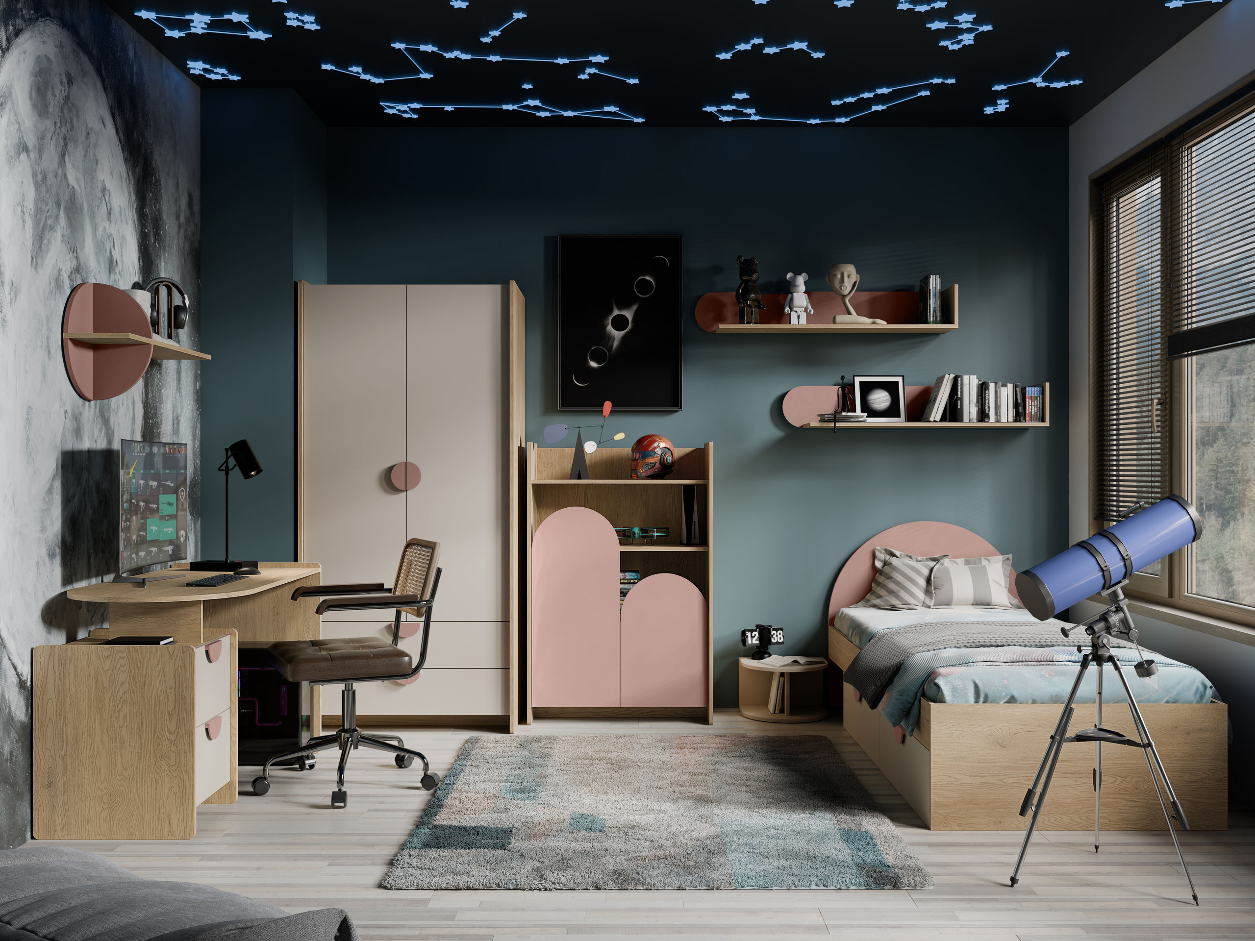 Armoire Fivelbi 101 (Rose)