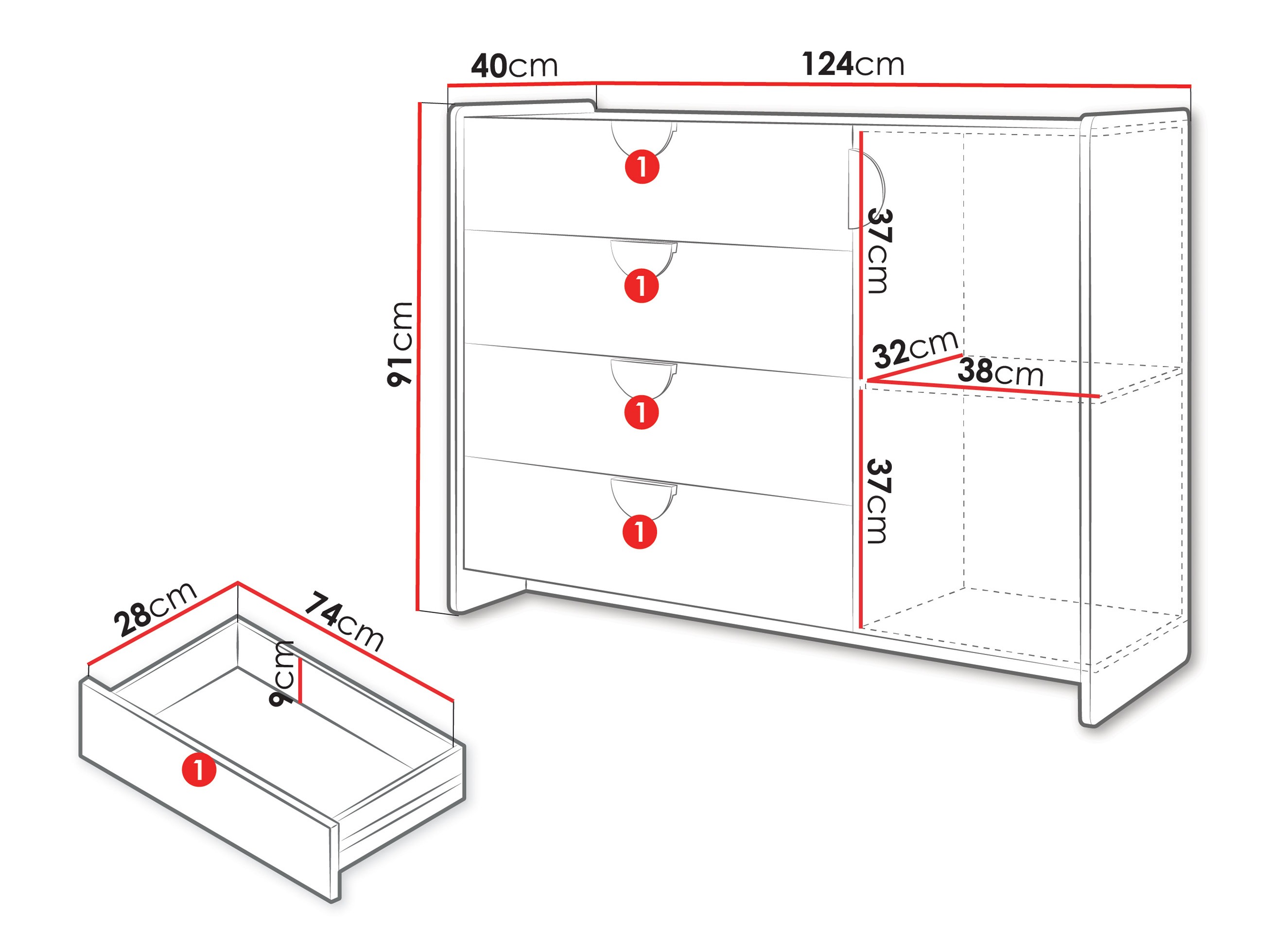 Commode Fivelbi 108 (Rose)