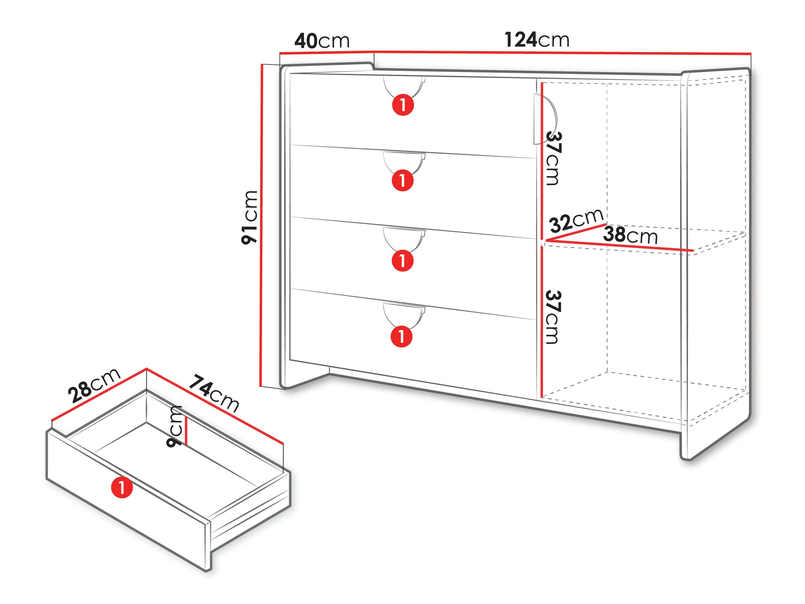 Commode Fivelbi 108