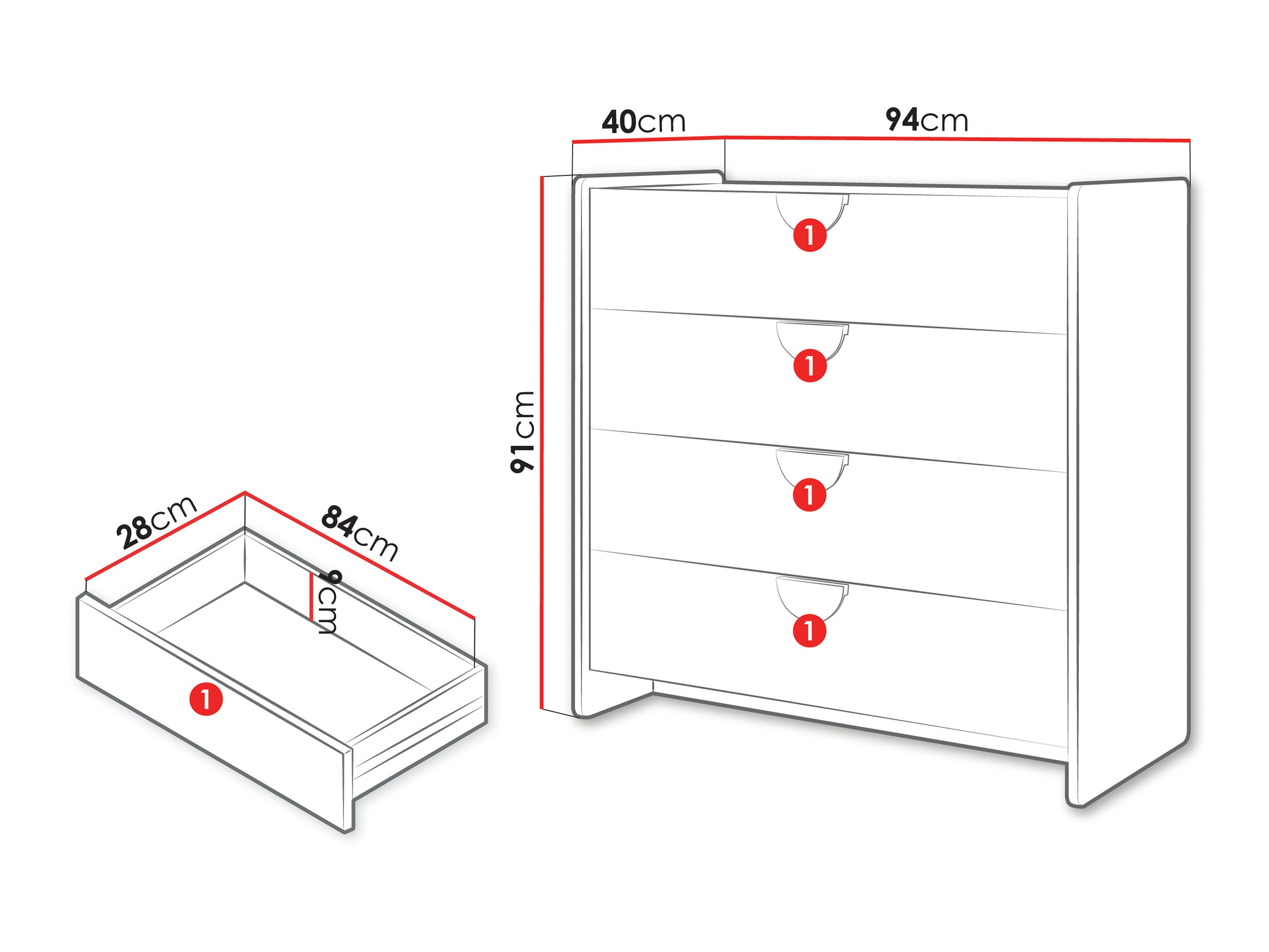 Commode Fivelbi 109 (Rose)