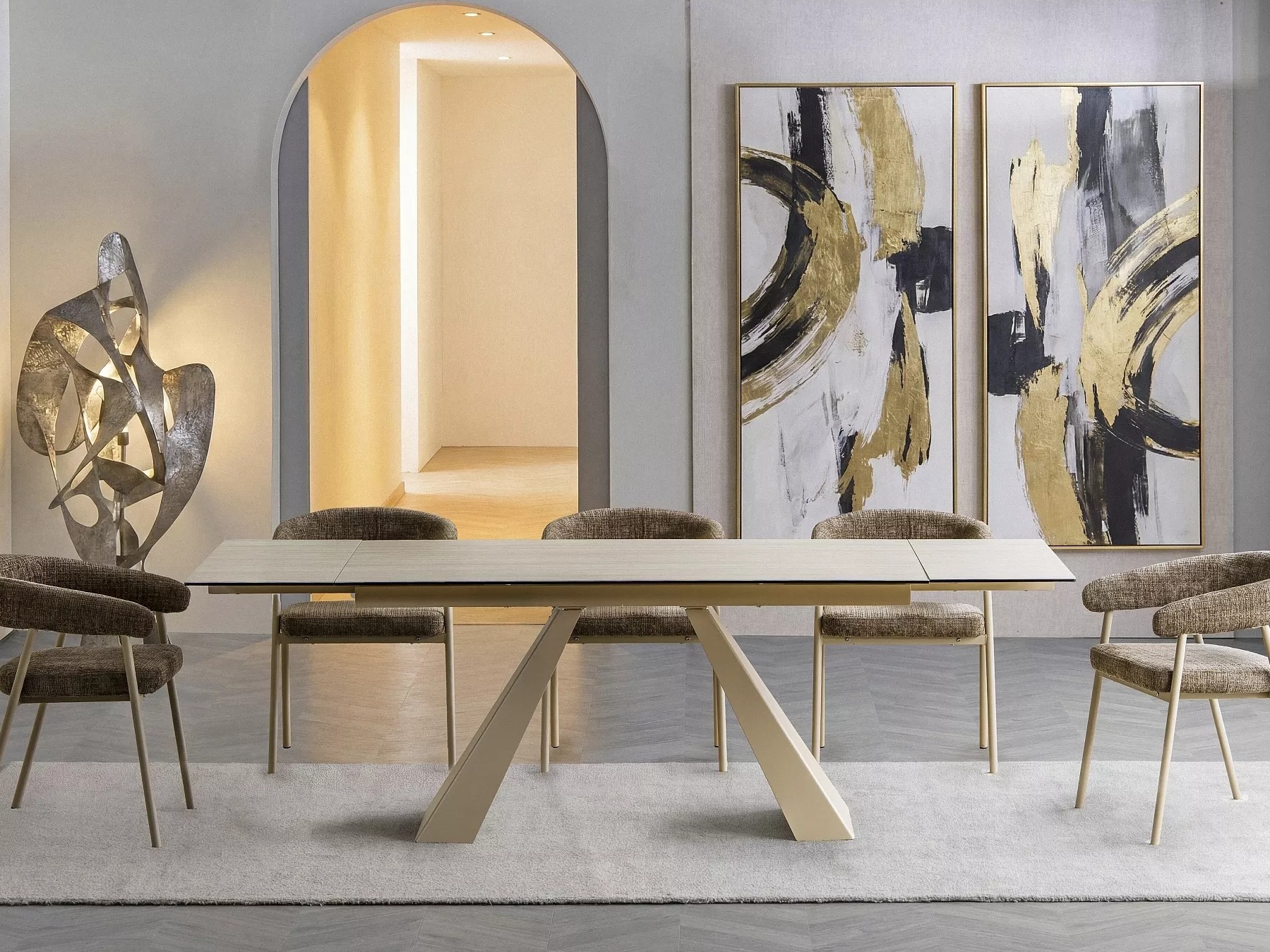 Table Detroit 994 (Travertin clair + Cachemire)