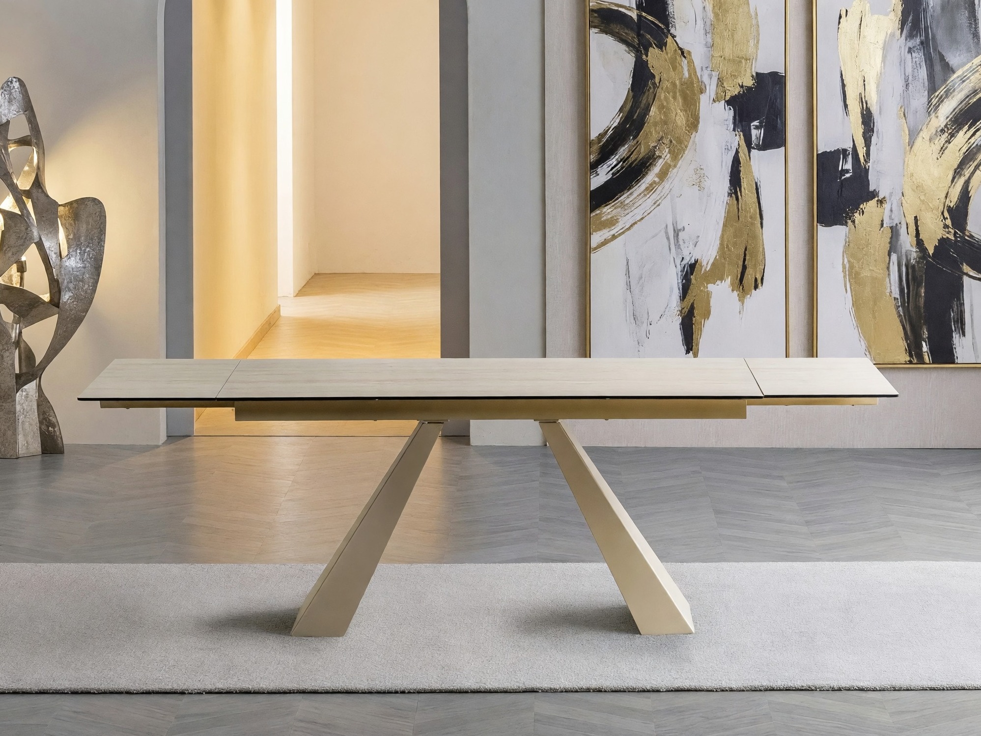 Table Detroit 994 (Travertin clair + Cachemire)