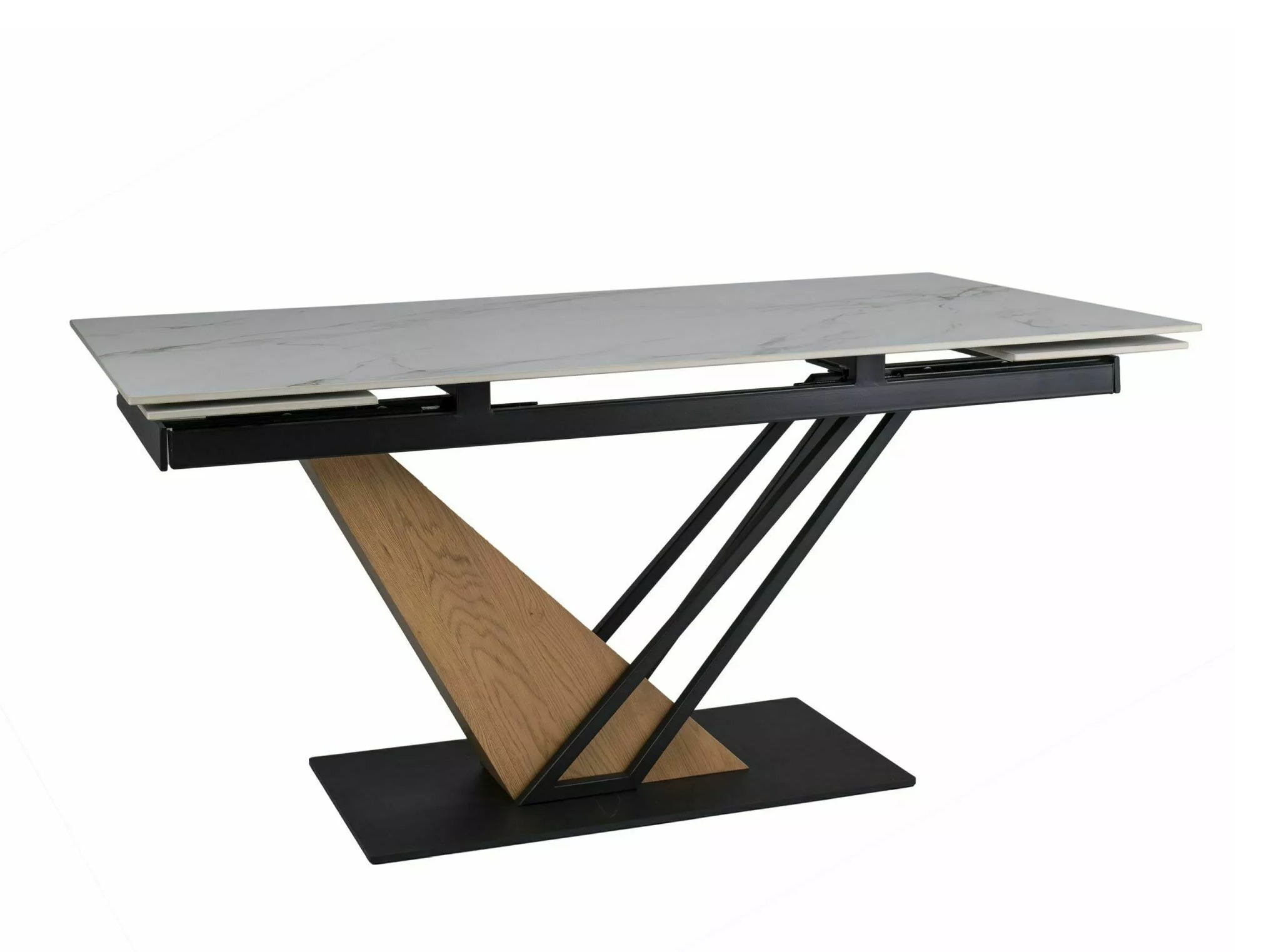 Table Detroit 996 (Marbre blanc + Chêne)