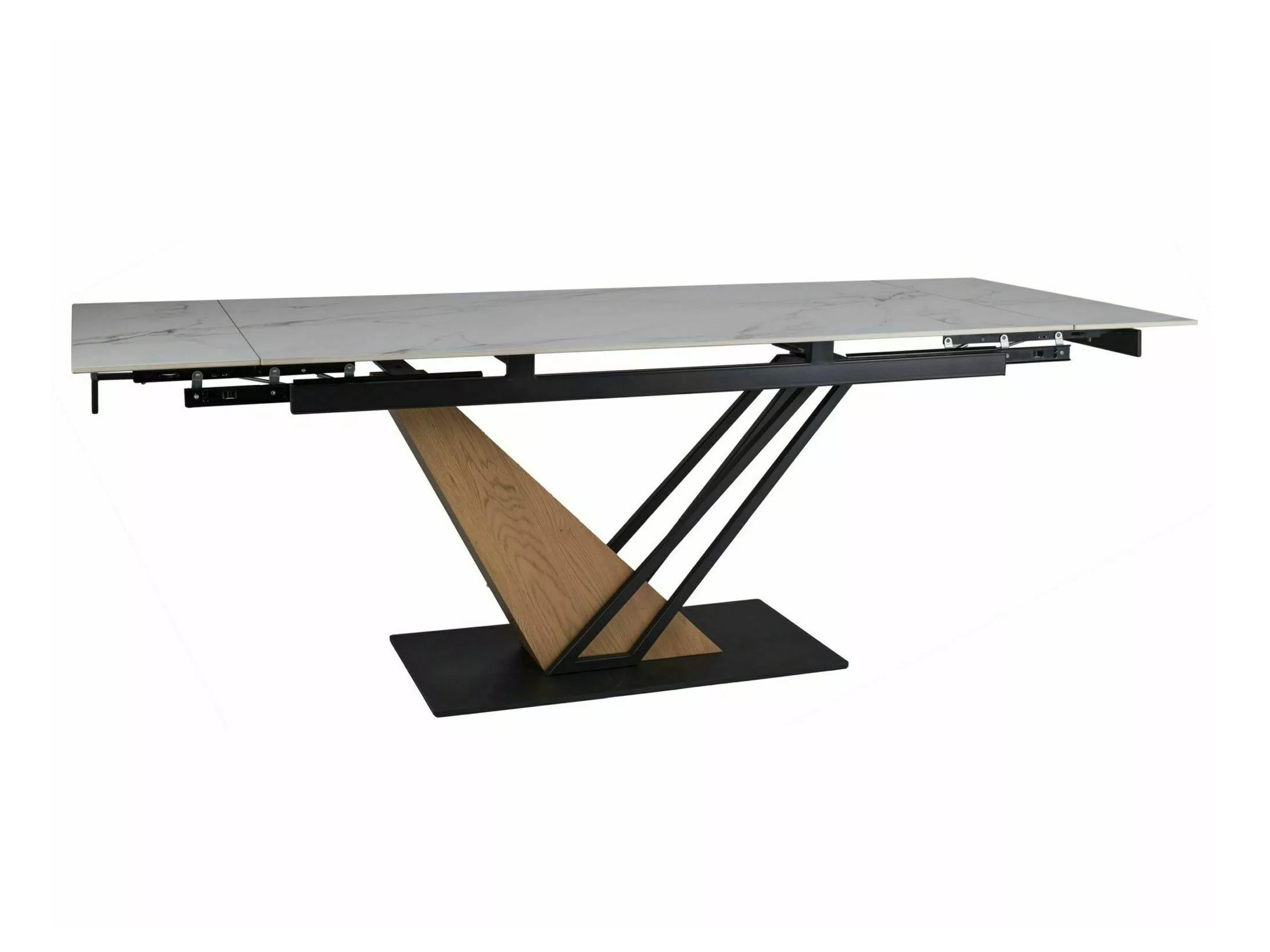 Table Detroit 996 (Marbre blanc + Chêne)
