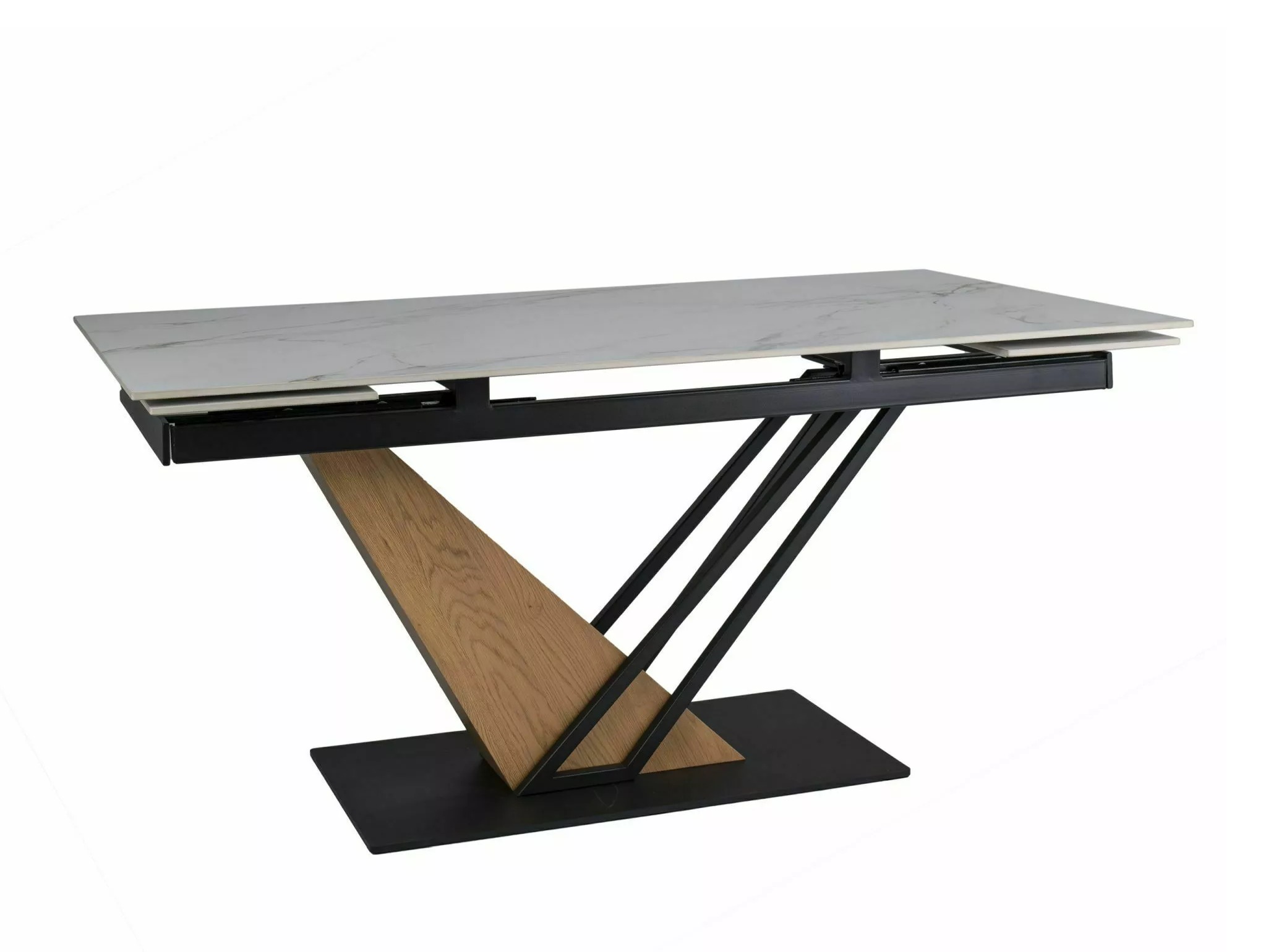 Table Detroit 996 (Marbre blanc + Chêne)