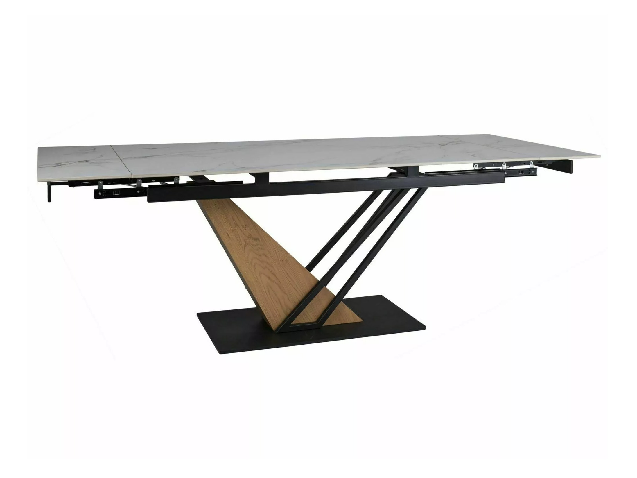 Table Detroit 996 (Marbre blanc + Chêne)