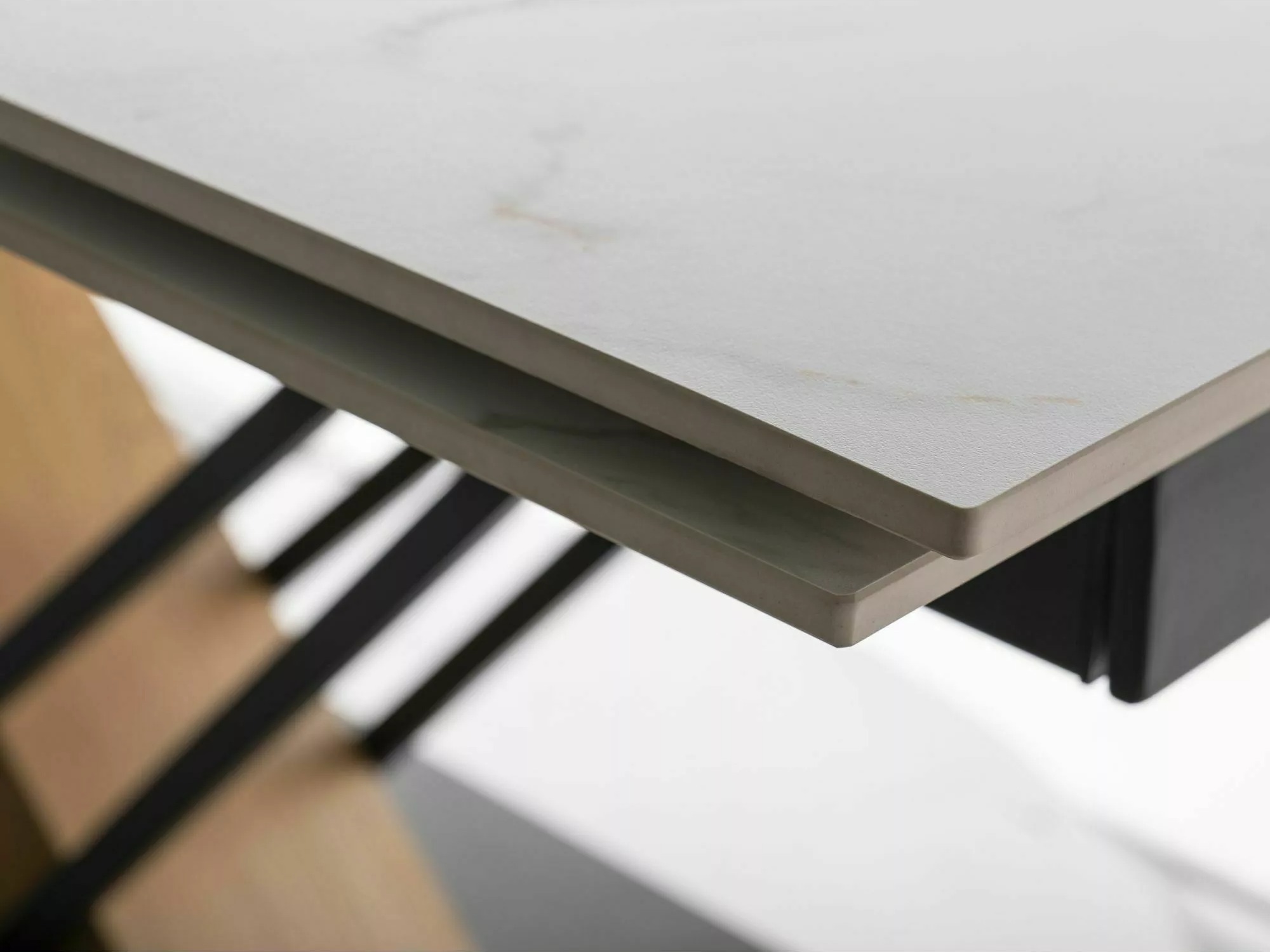 Table Detroit 996 (Marbre blanc + Chêne)