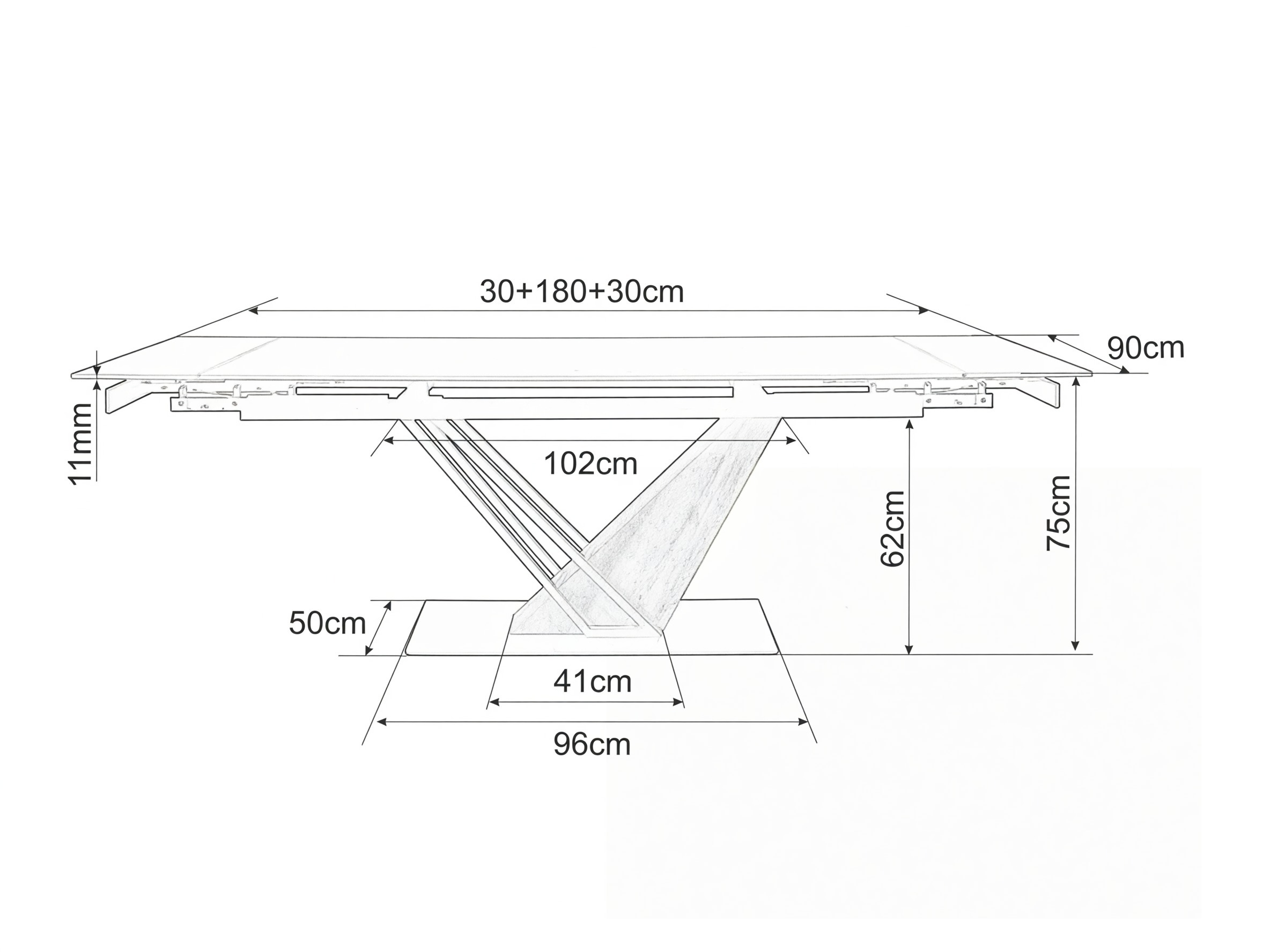Table Detroit 996 (Marbre blanc + Chêne)