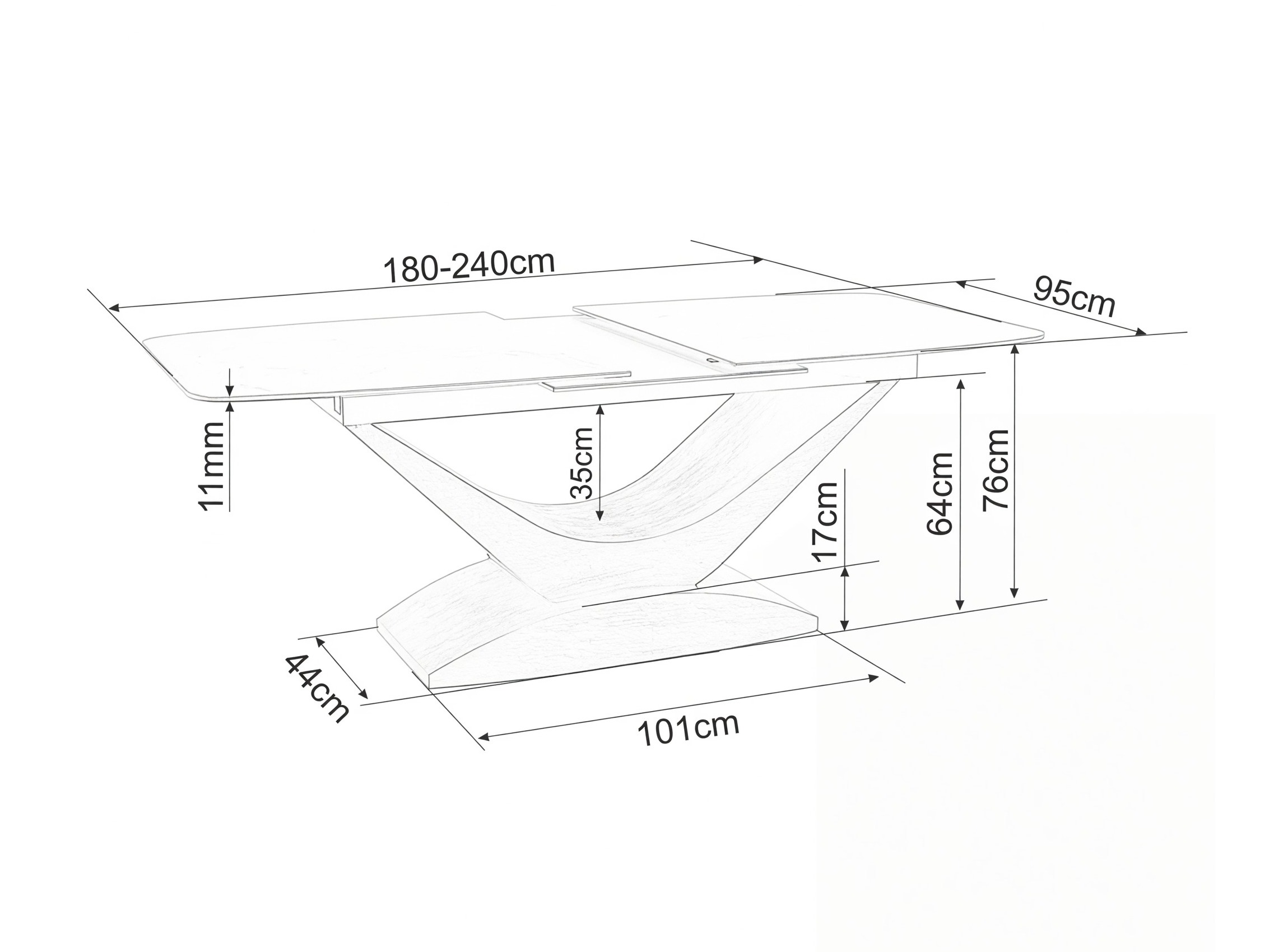 Table Detroit 1001 (Noyer + Marbre gris)