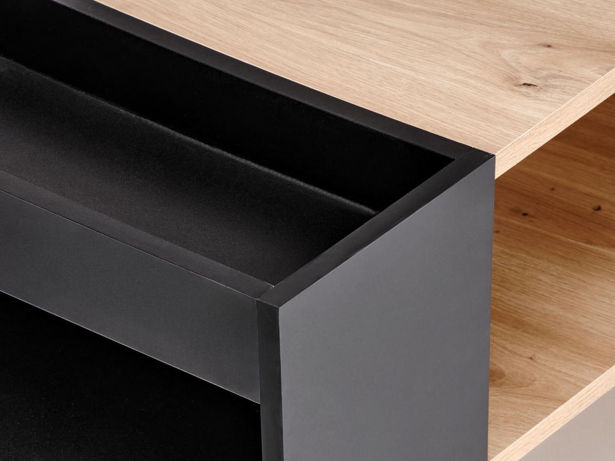 Table basse Houston 1946 (Noir + Chêne Artisan)