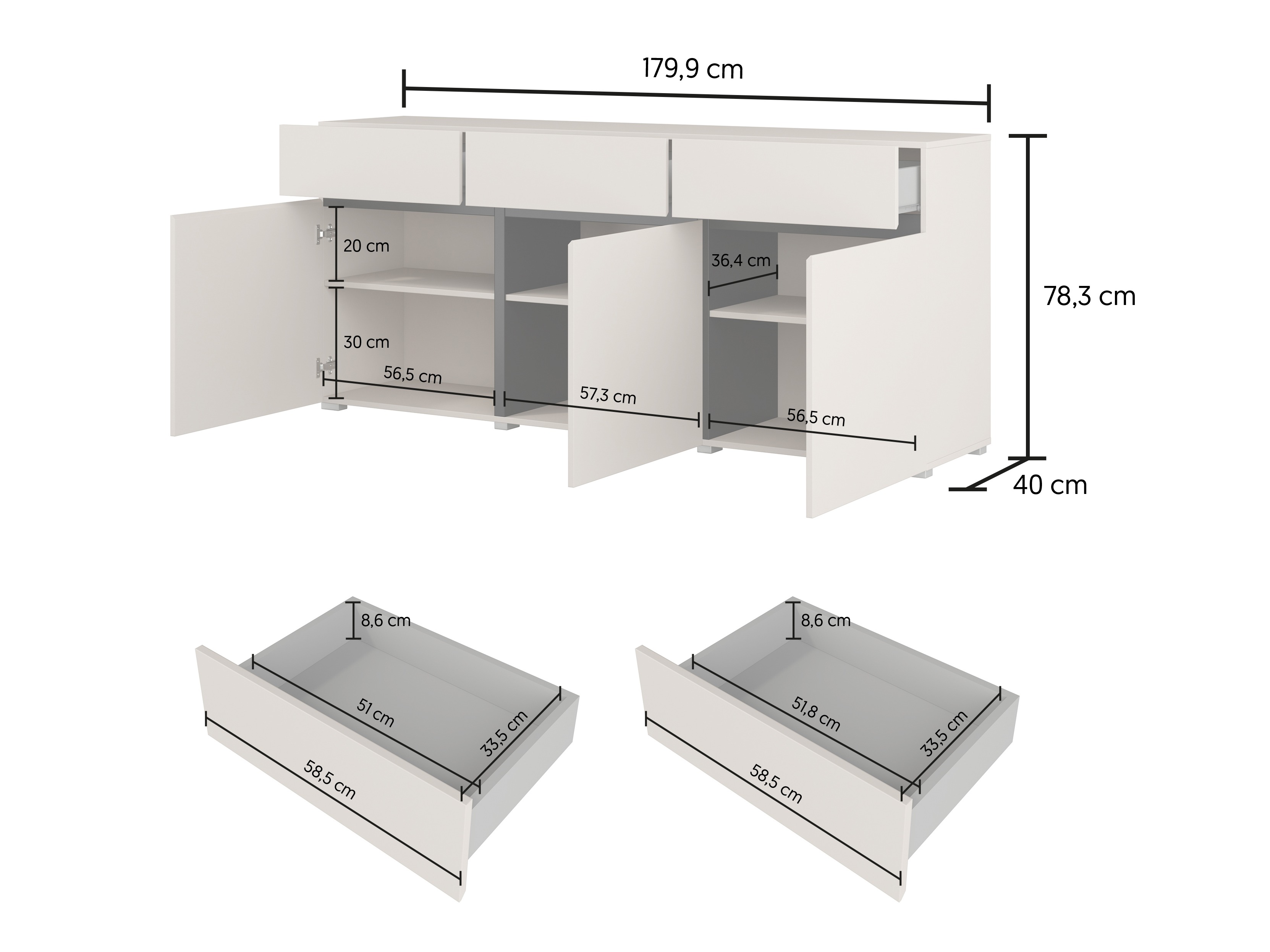 Commode Alfere 103 (Noir)