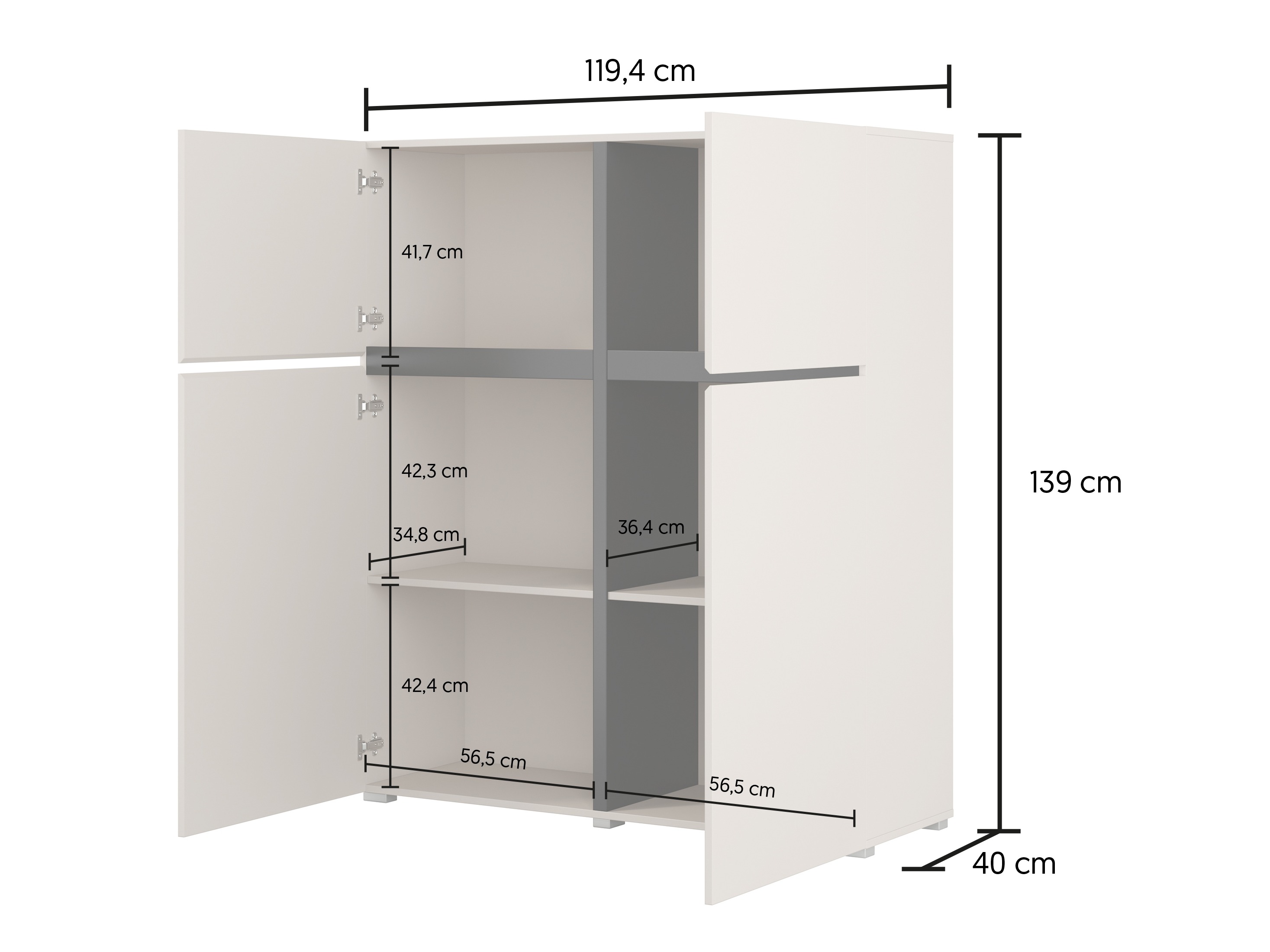 Buffet Alfere 105 (Chêne wotan + Blanc)