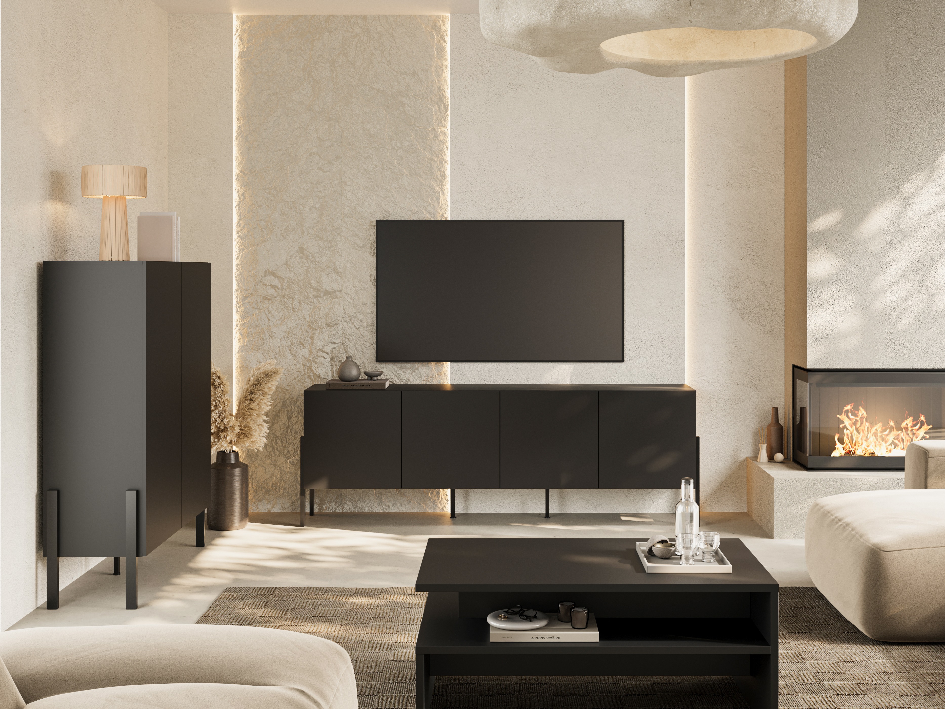 Meuble TV Etsore 100 (Noir)