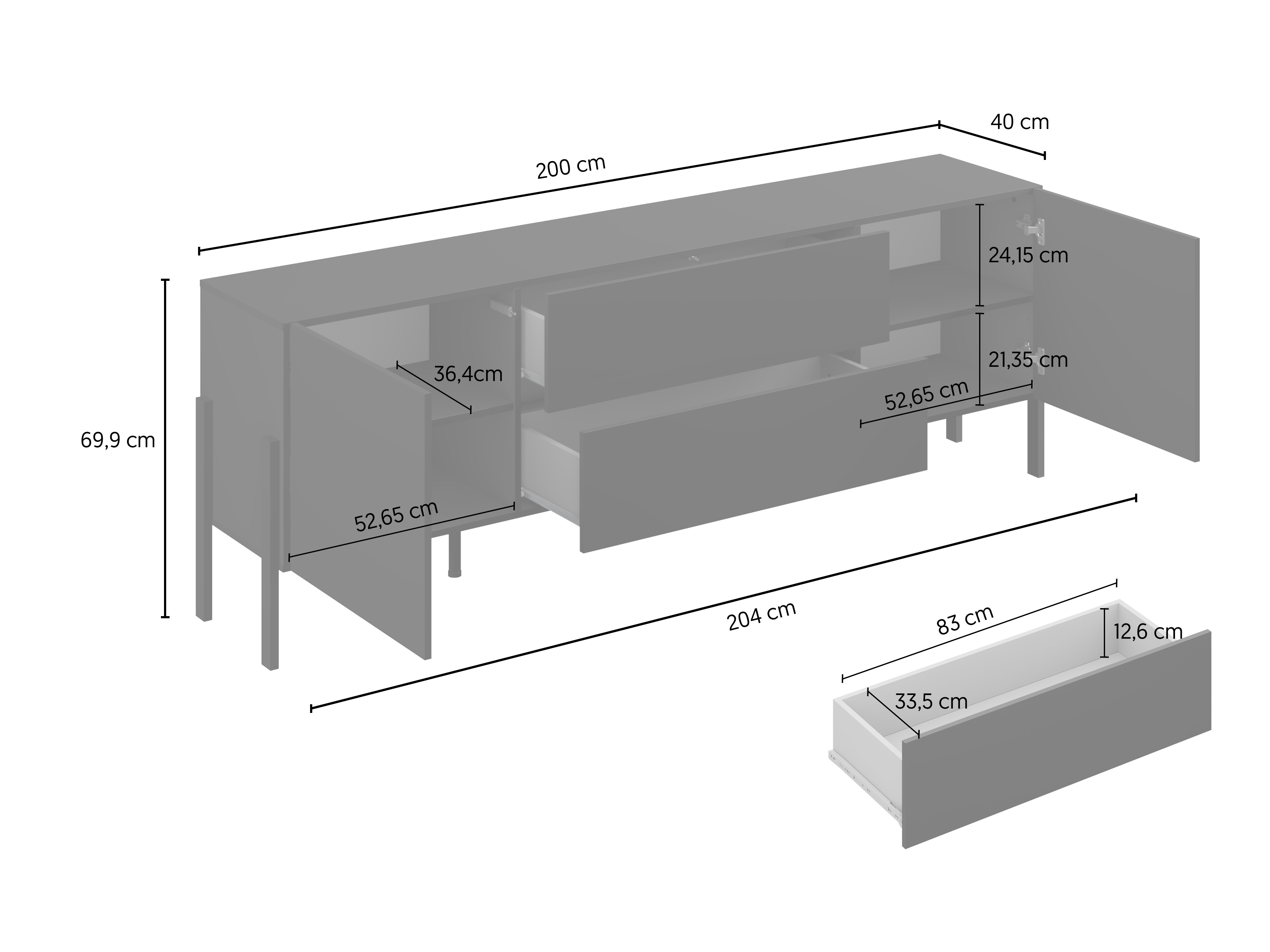 Meuble TV Etsore 102 (Noir)
