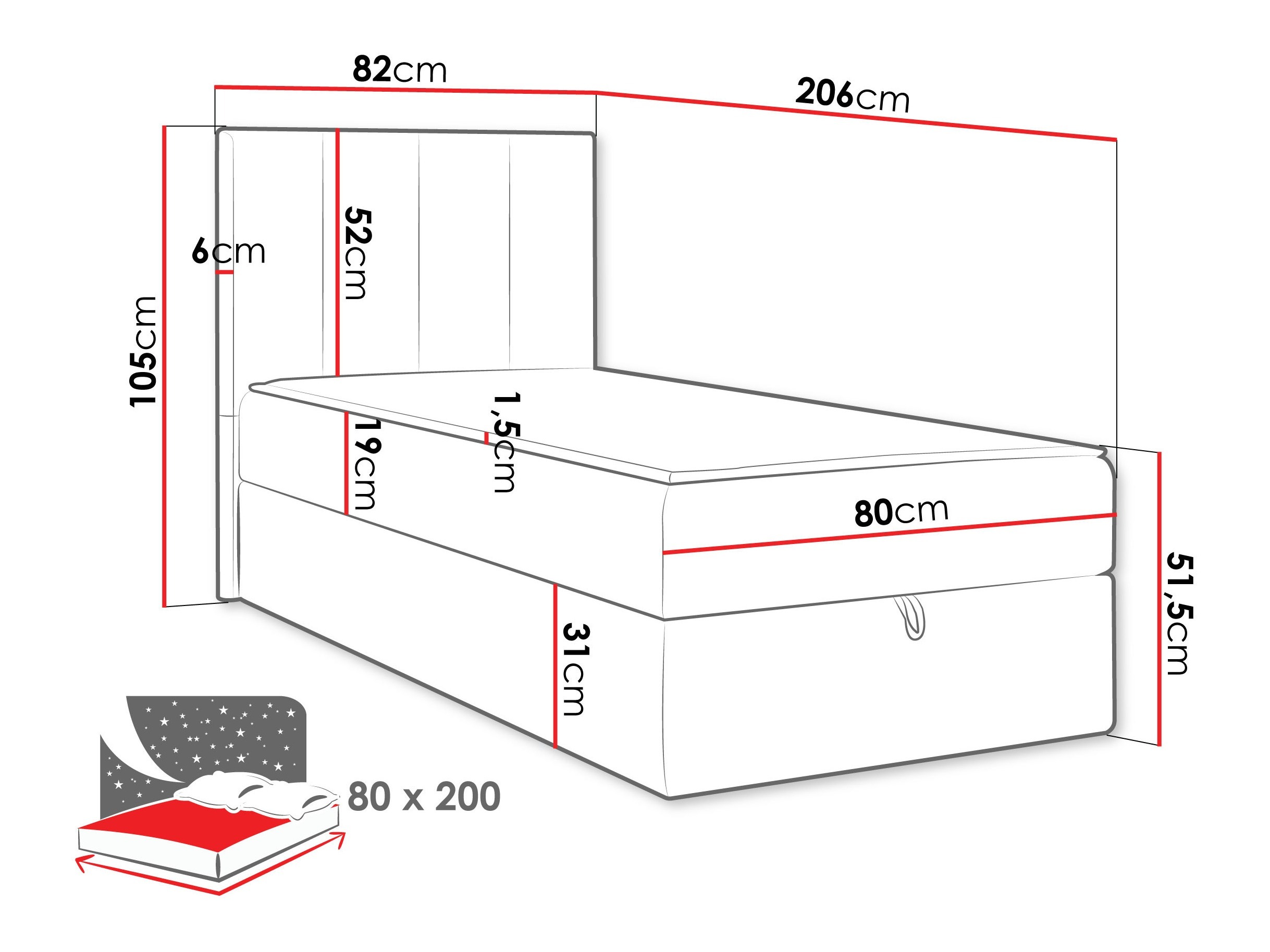 Lit boxspring Oppidum I (Polo 889)