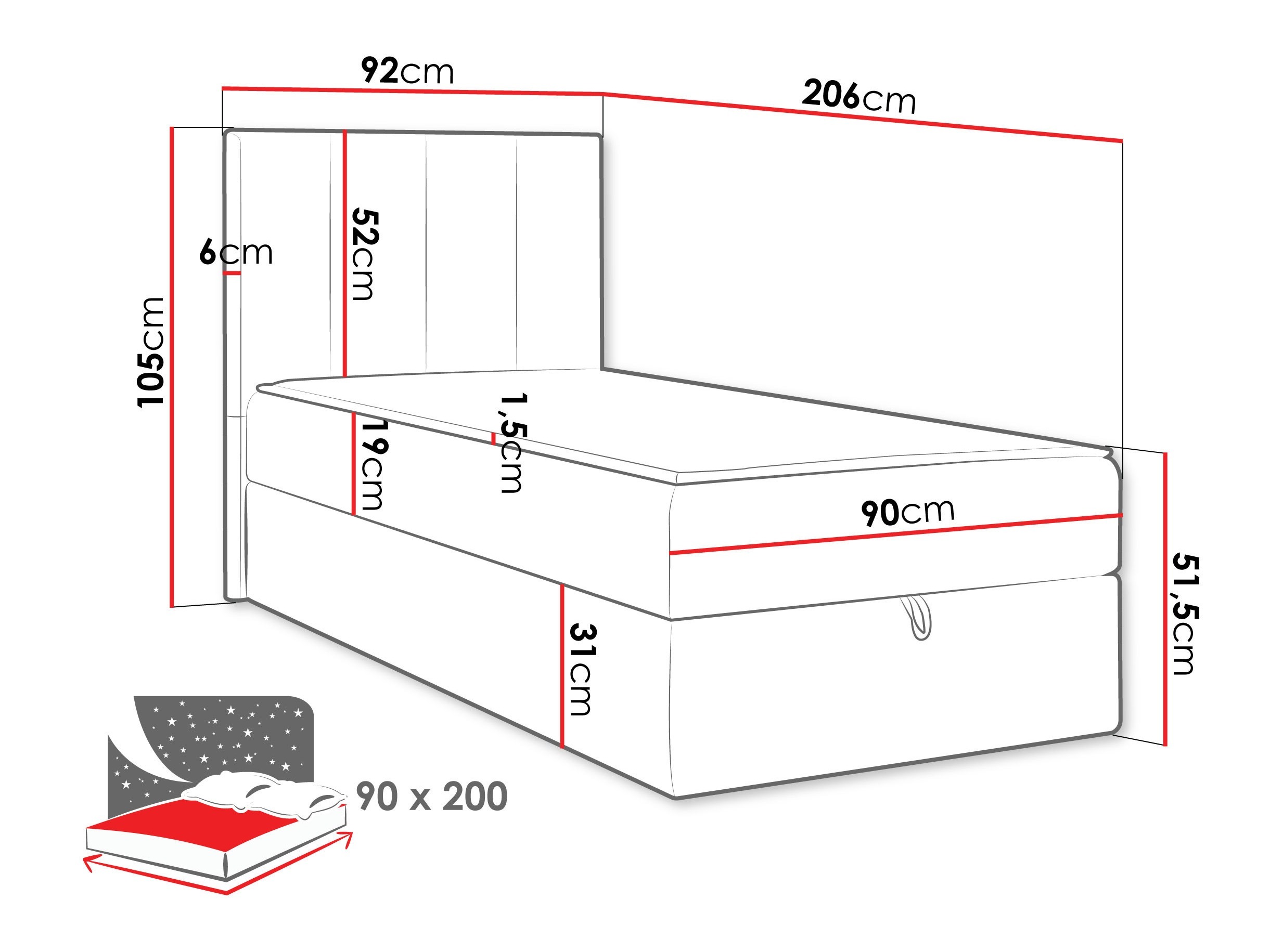 Lit boxspring Oppidum I (Polo 891)