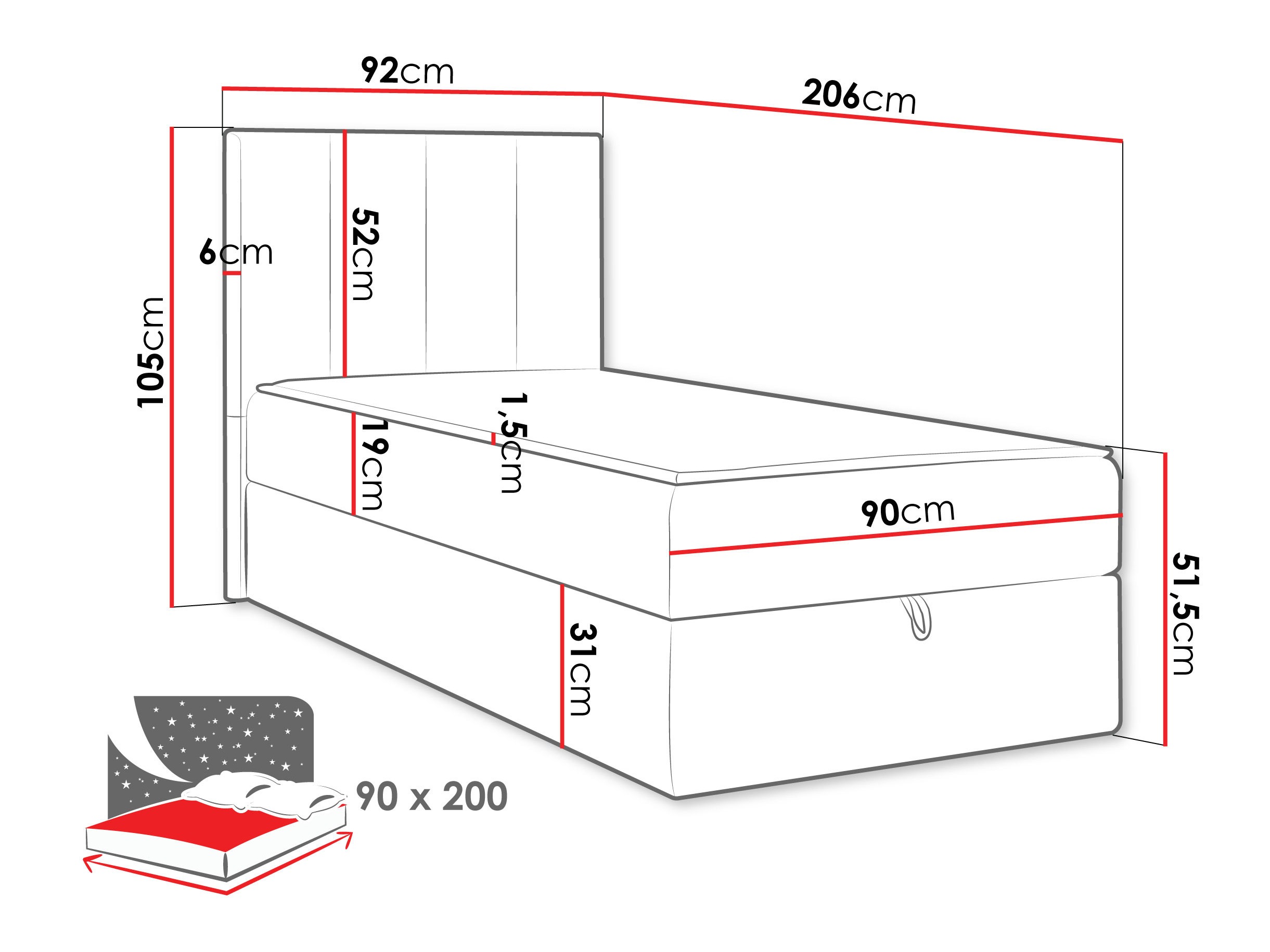 Lit boxspring Oppidum I (Polo 894)