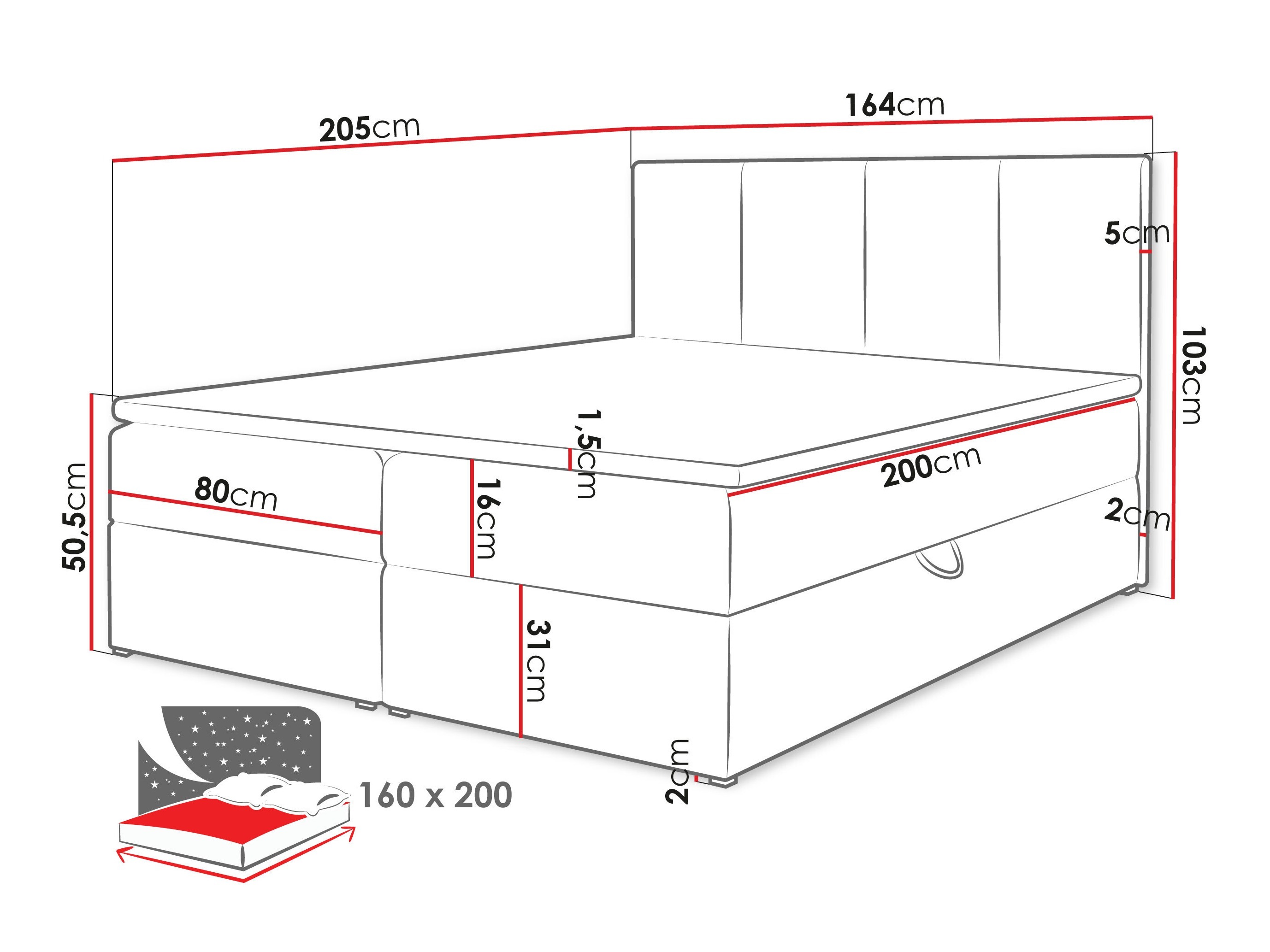 Lit boxspring Oppidum (Lambi 06)