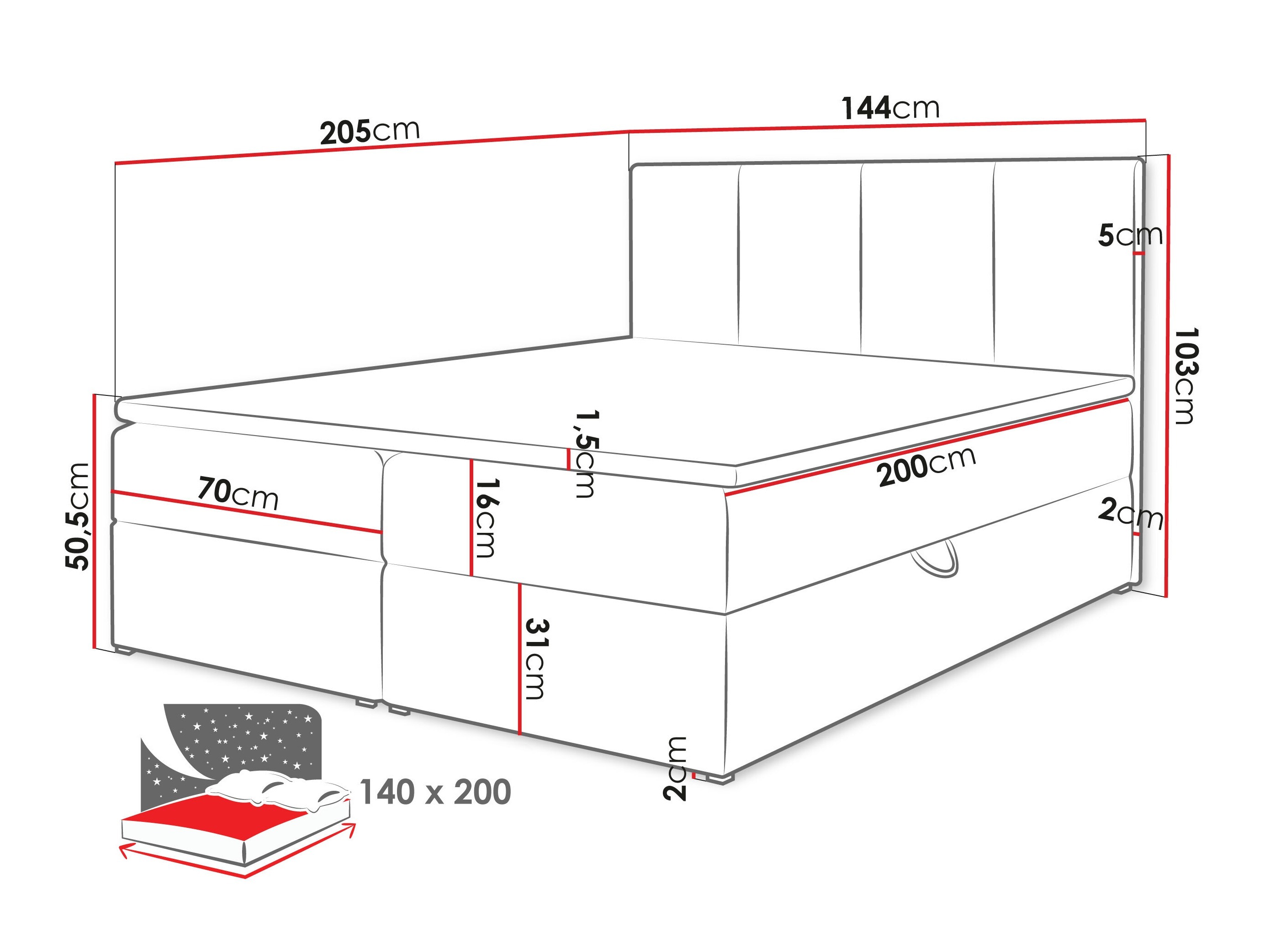 Lit boxspring Oppidum (Polo 897)