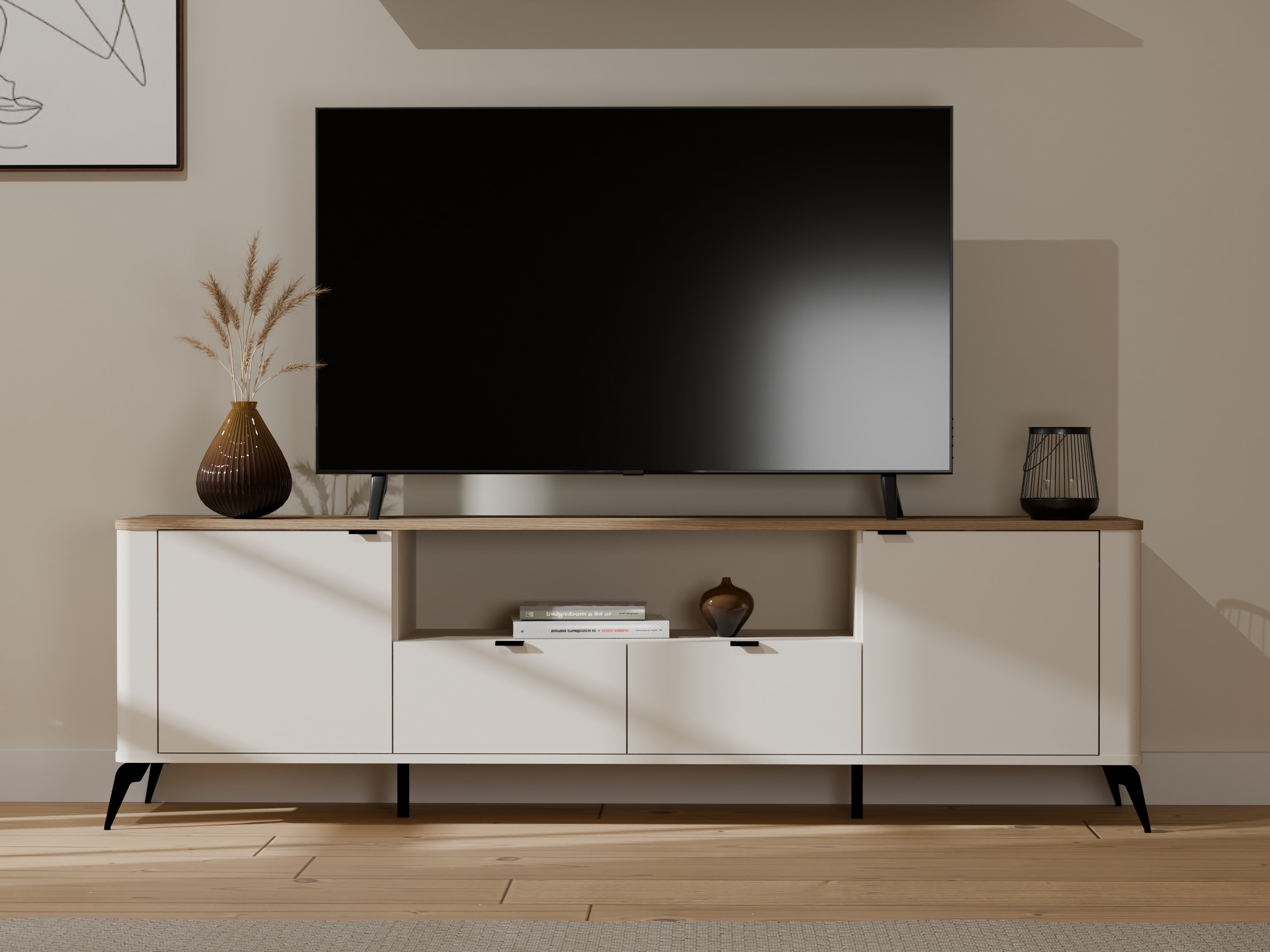 Meuble TV Soavie 108 (Cachemire + Chêne)