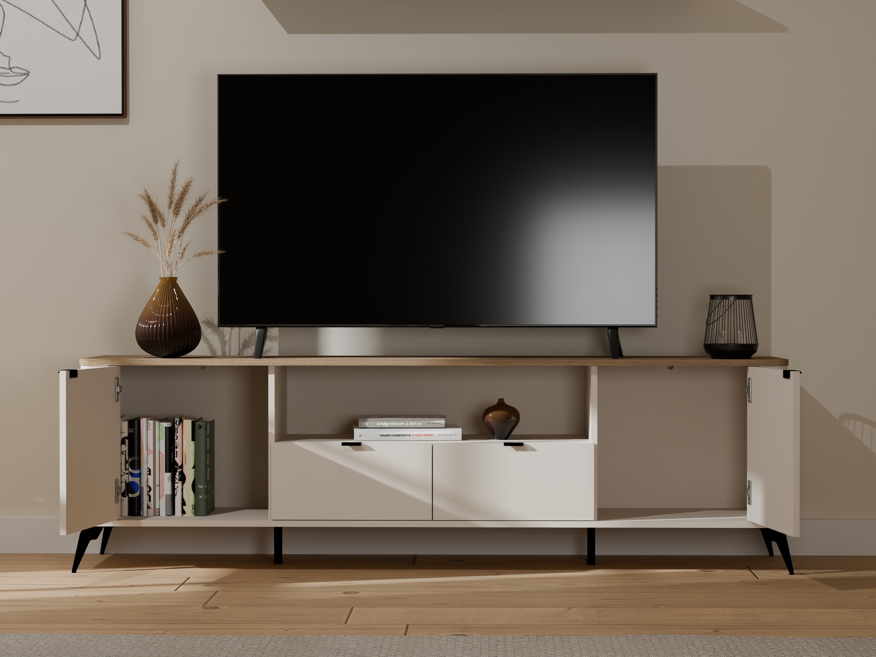 Meuble TV Soavie 108 (Cachemire + Chêne)