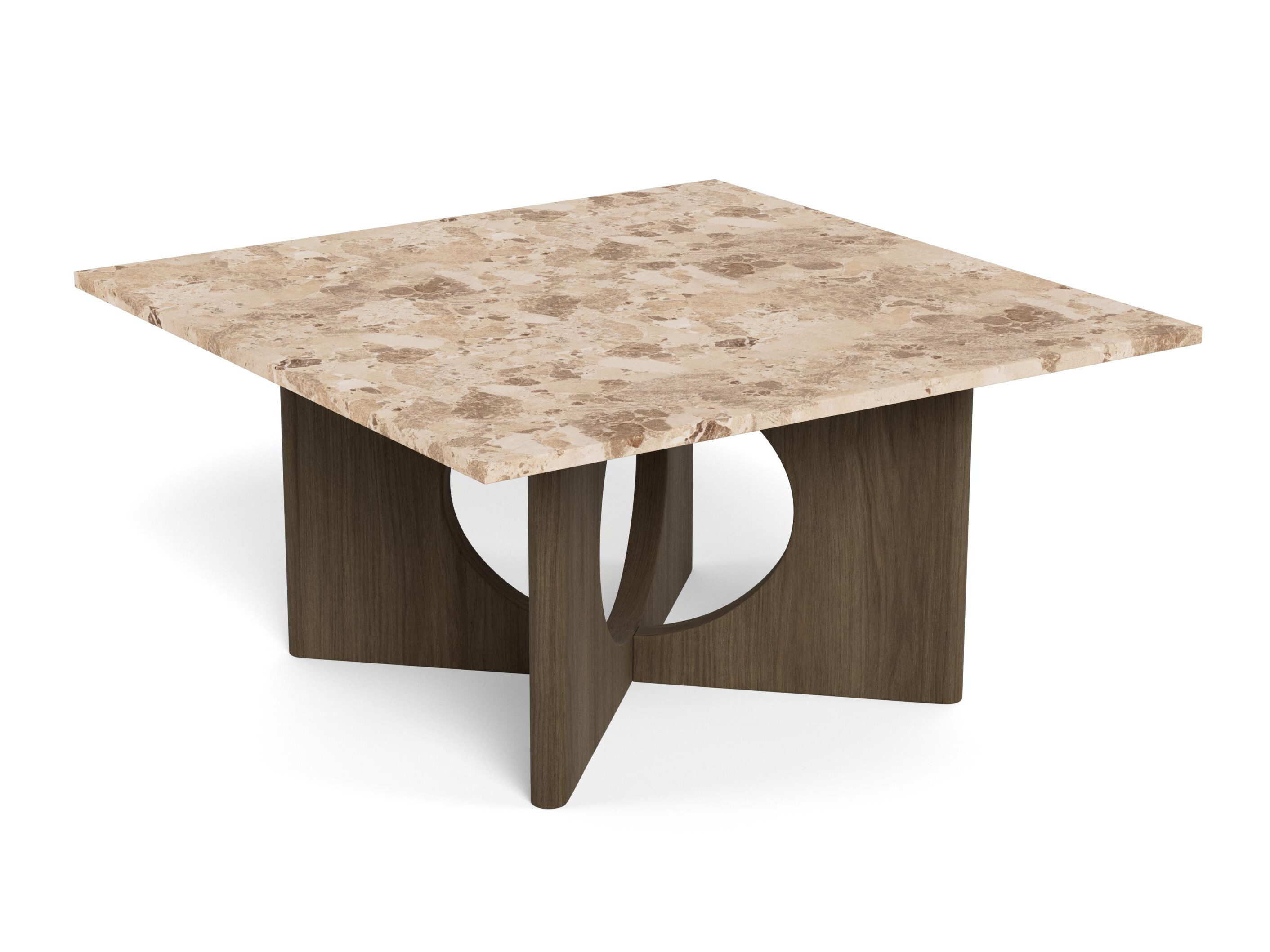 Table basse Norsica 1098 (Chêne foncé + Marbre marron)